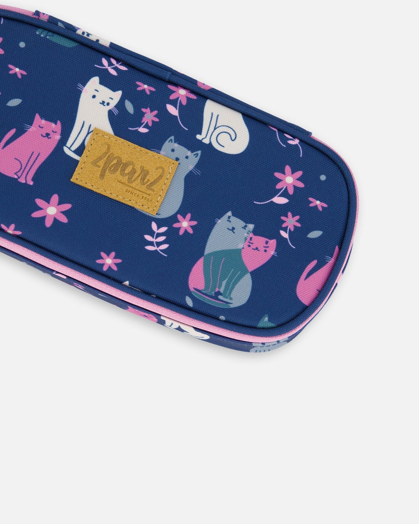 Pencil Case Navy Blue Printed Kitten by Deux par Deux