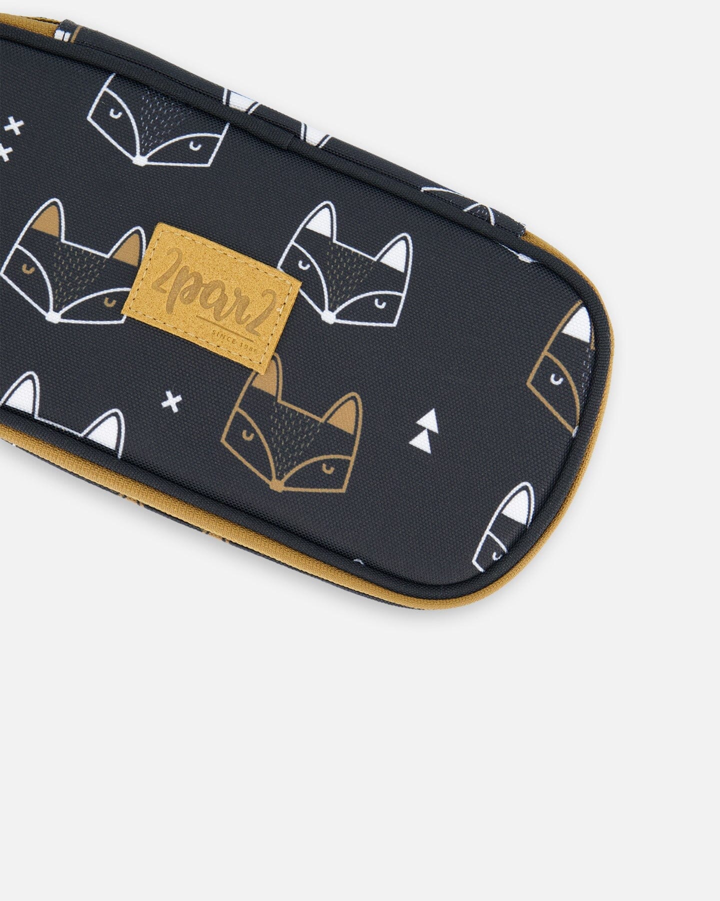 Pencil Case Black Printed Fox by Deux par Deux