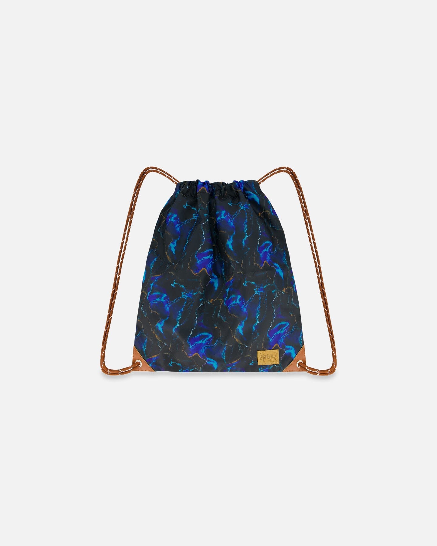 Drawstring Bag Black Printed Storm by Deux par Deux