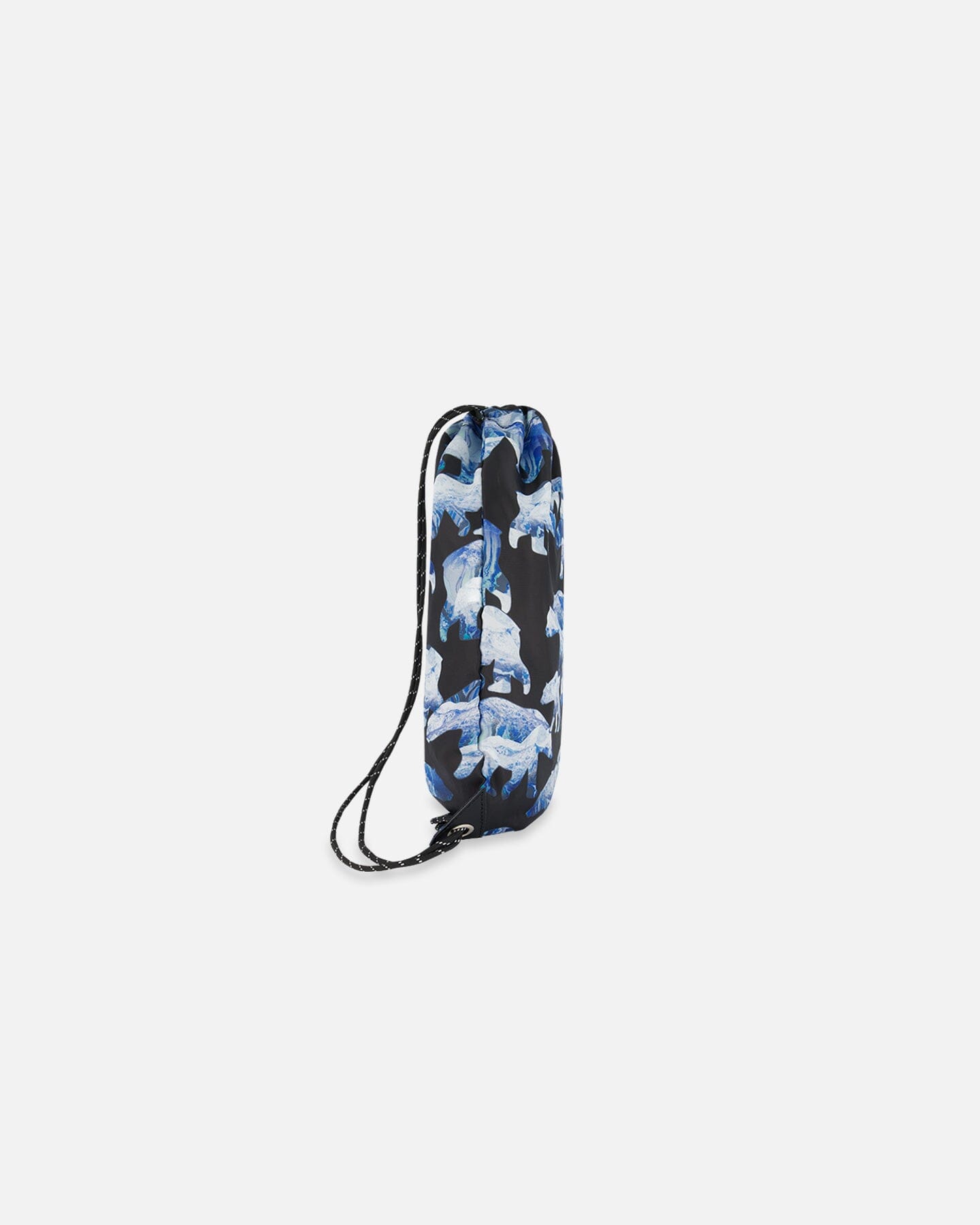 Drawstring Bag Black Printed Polar Bears by Deux par Deux