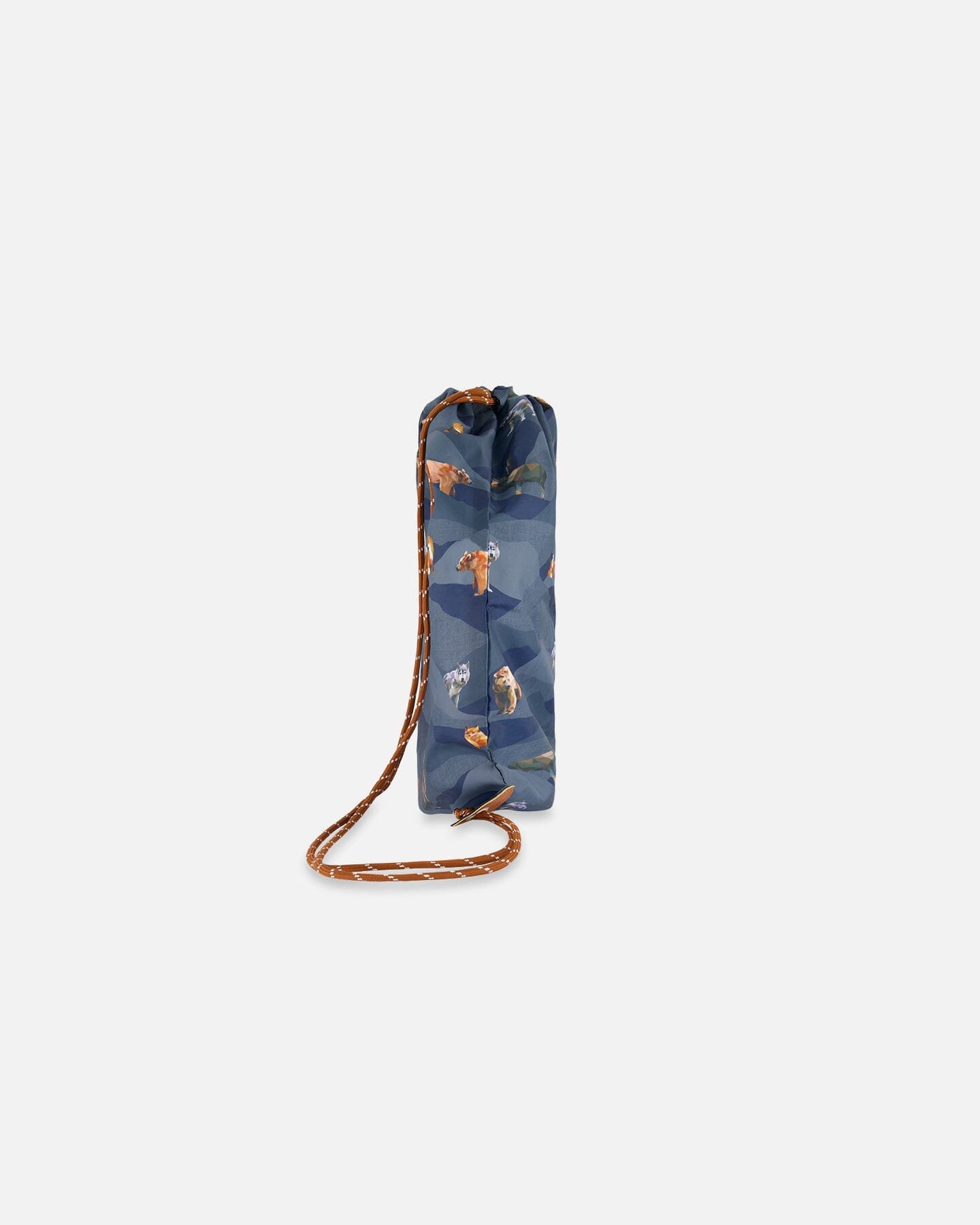 Drawstring Bag Navy Printed Mountains Animals by Deux par Deux