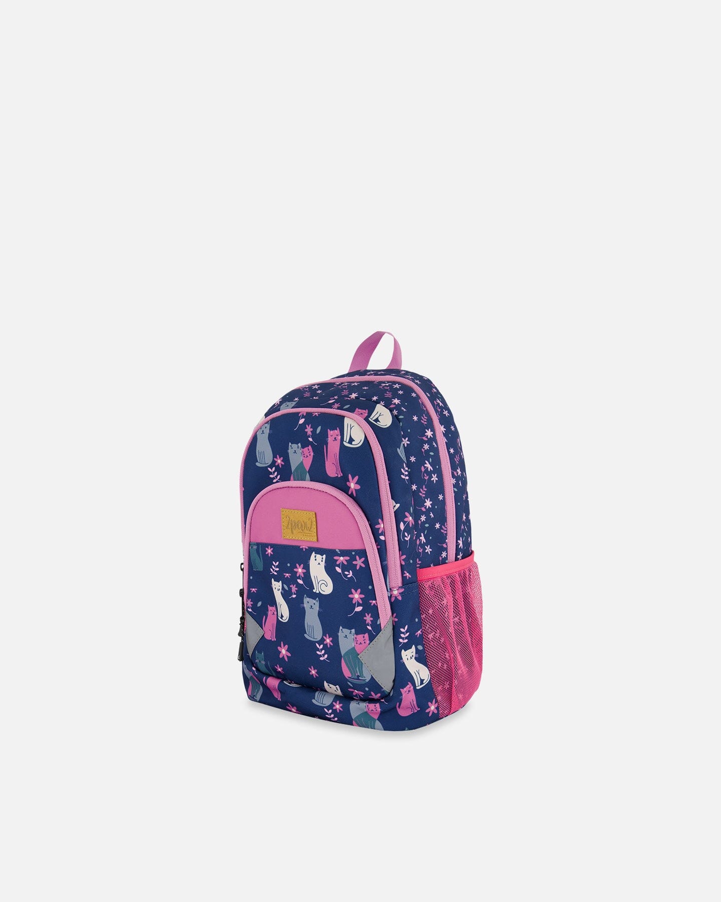 Toddler Backpack Navy Blue Printed Kitten by Deux par Deux