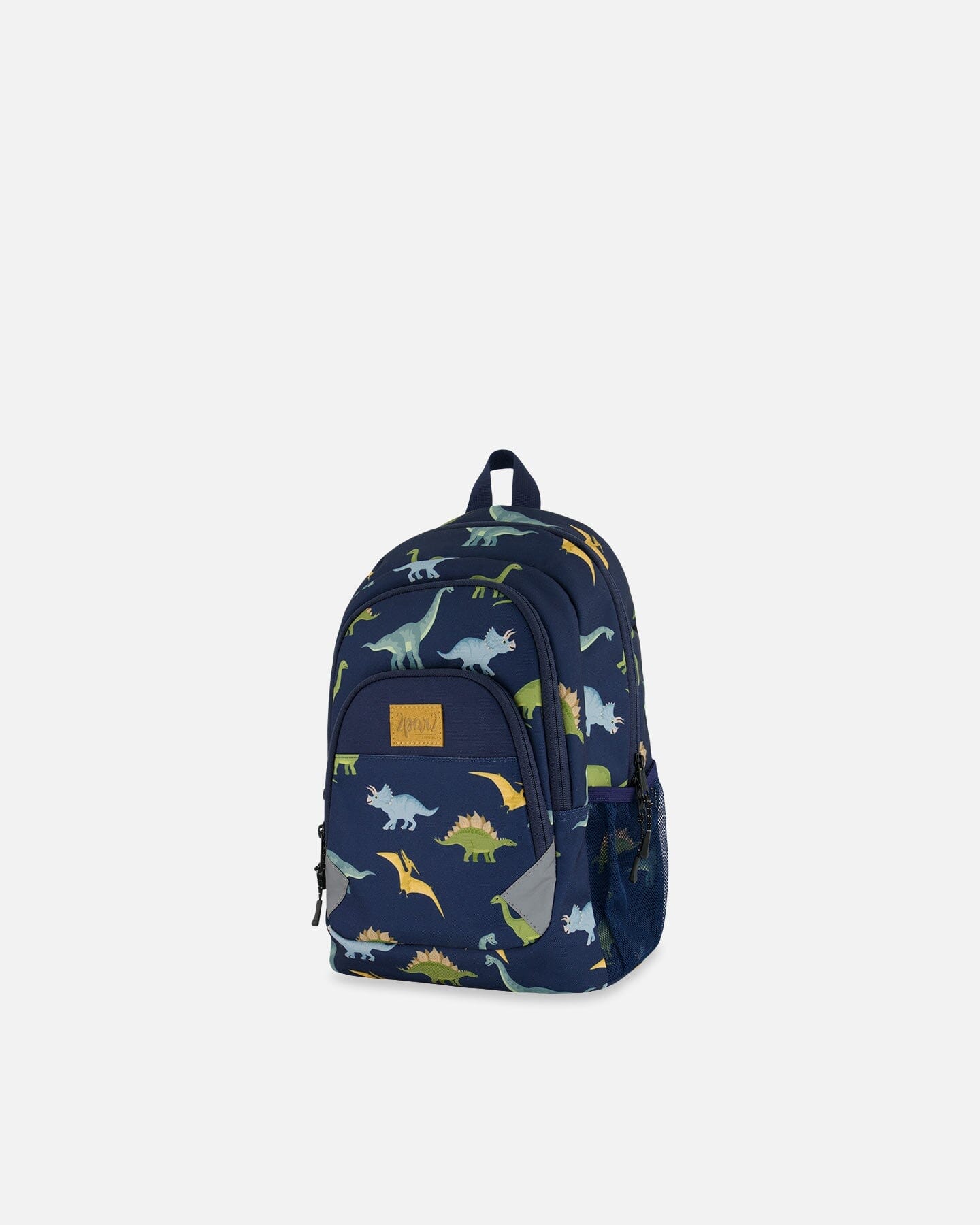 Toddler Backpack Navy Blue Printed Dinosaurs by Deux par Deux