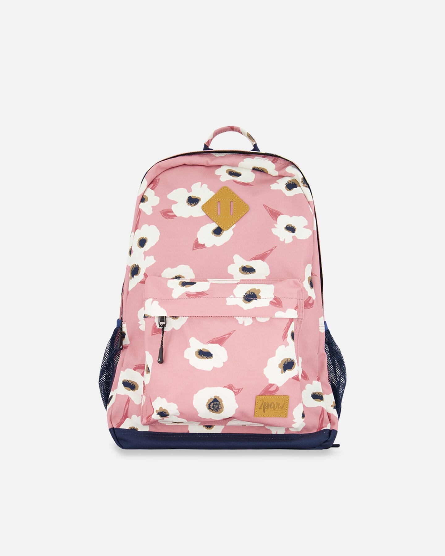 Backpack Pink Printed Off White Flowers by Deux par Deux