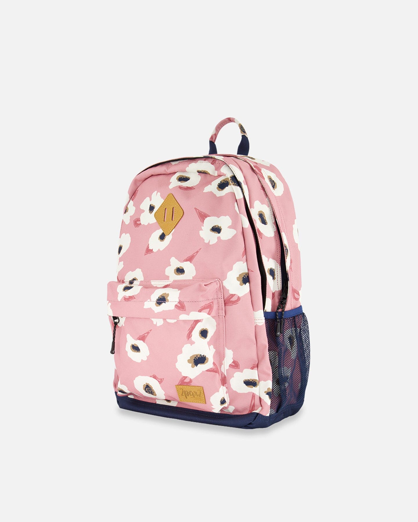 Backpack Pink Printed Off White Flowers by Deux par Deux