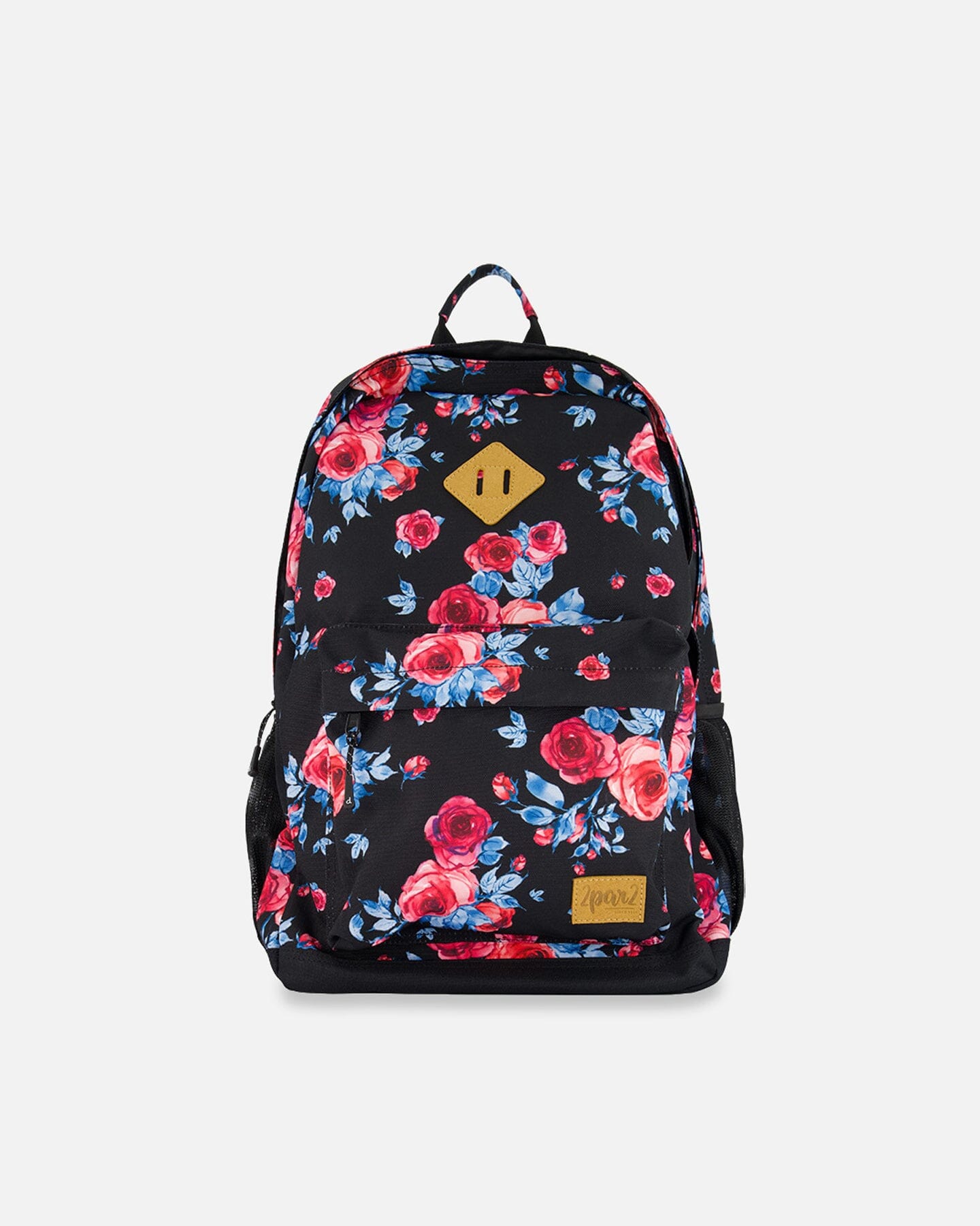 Backpack Black Printed Roses by Deux par Deux