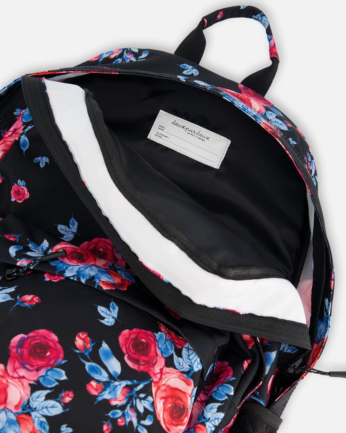 Backpack Black Printed Roses by Deux par Deux