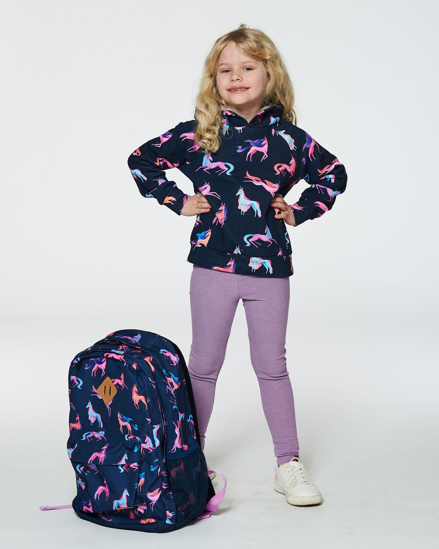 Backpack Navy Printed Unicorn by Deux par Deux