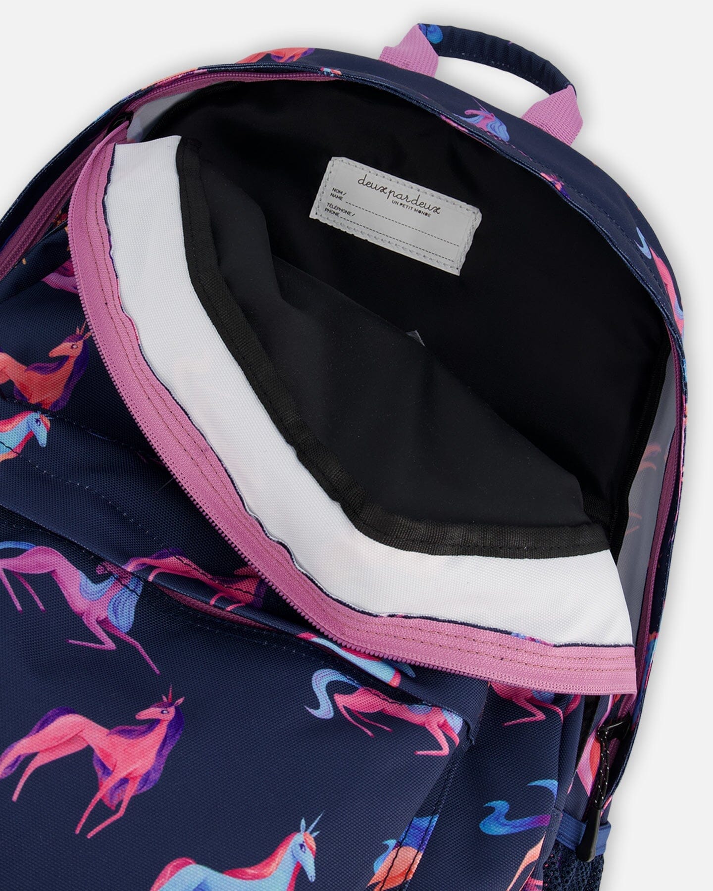 Backpack Navy Printed Unicorn by Deux par Deux