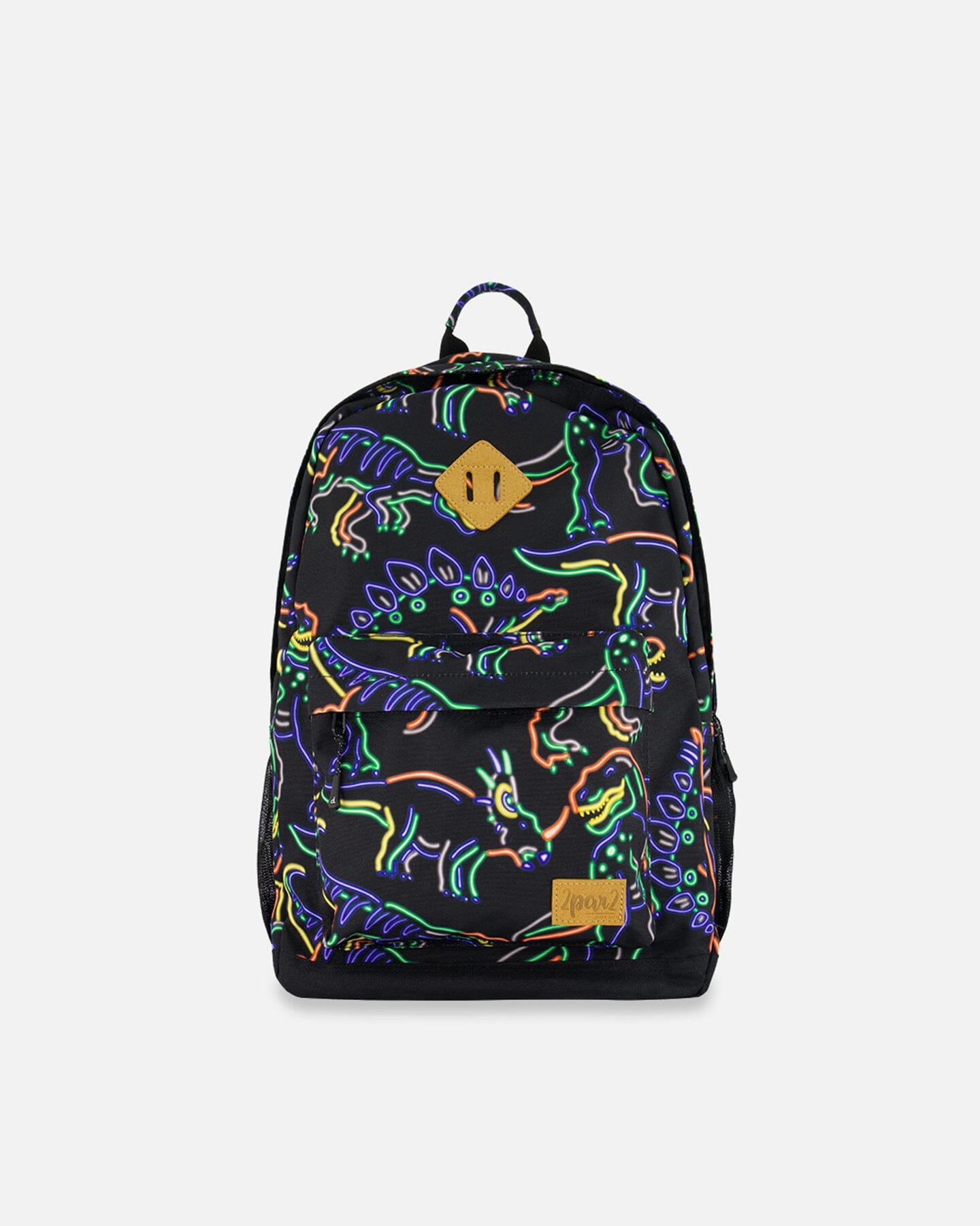 Backpack Black Printed Neon Dino by Deux par Deux