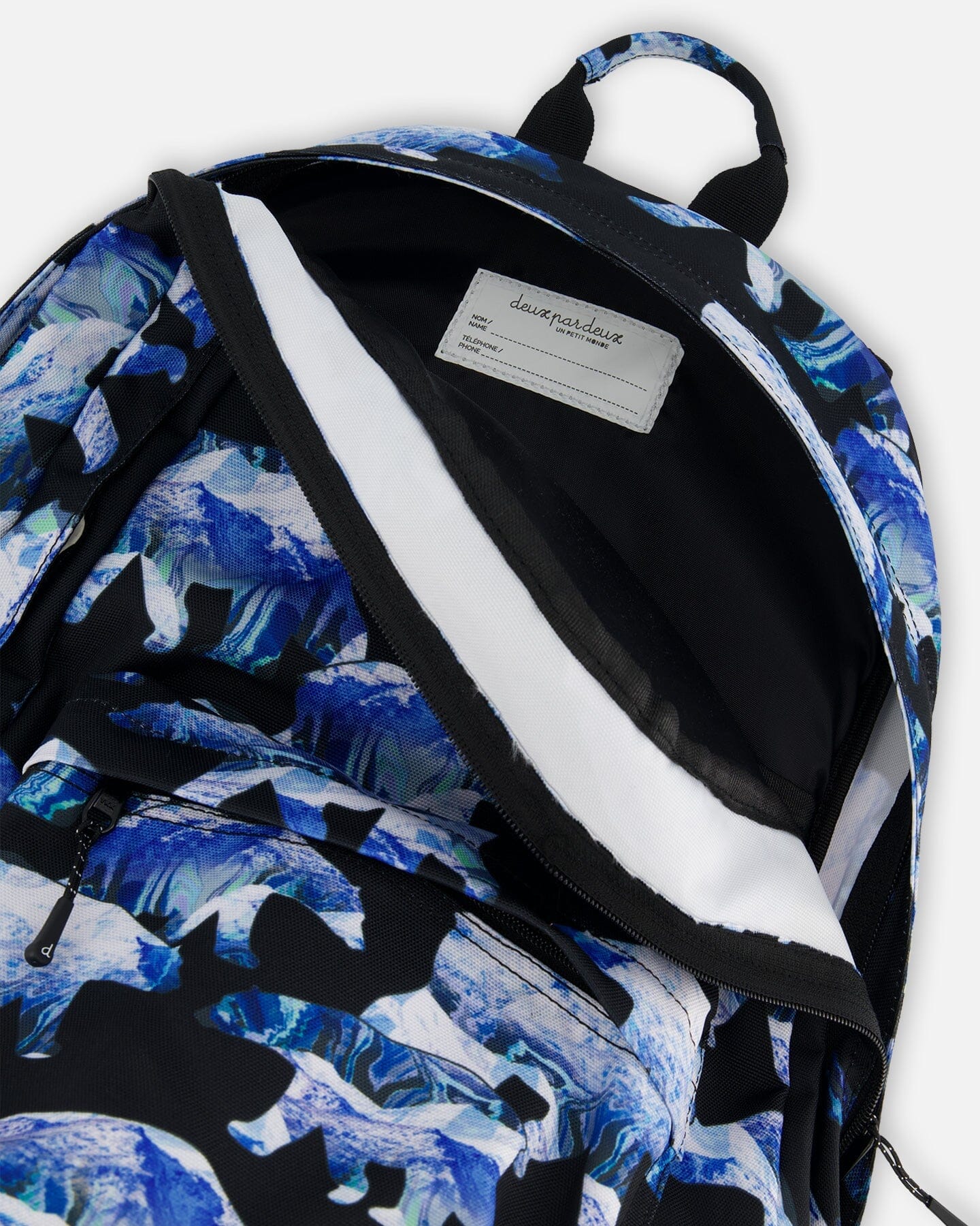 Backpack Black Printed Polar Bears by Deux par Deux