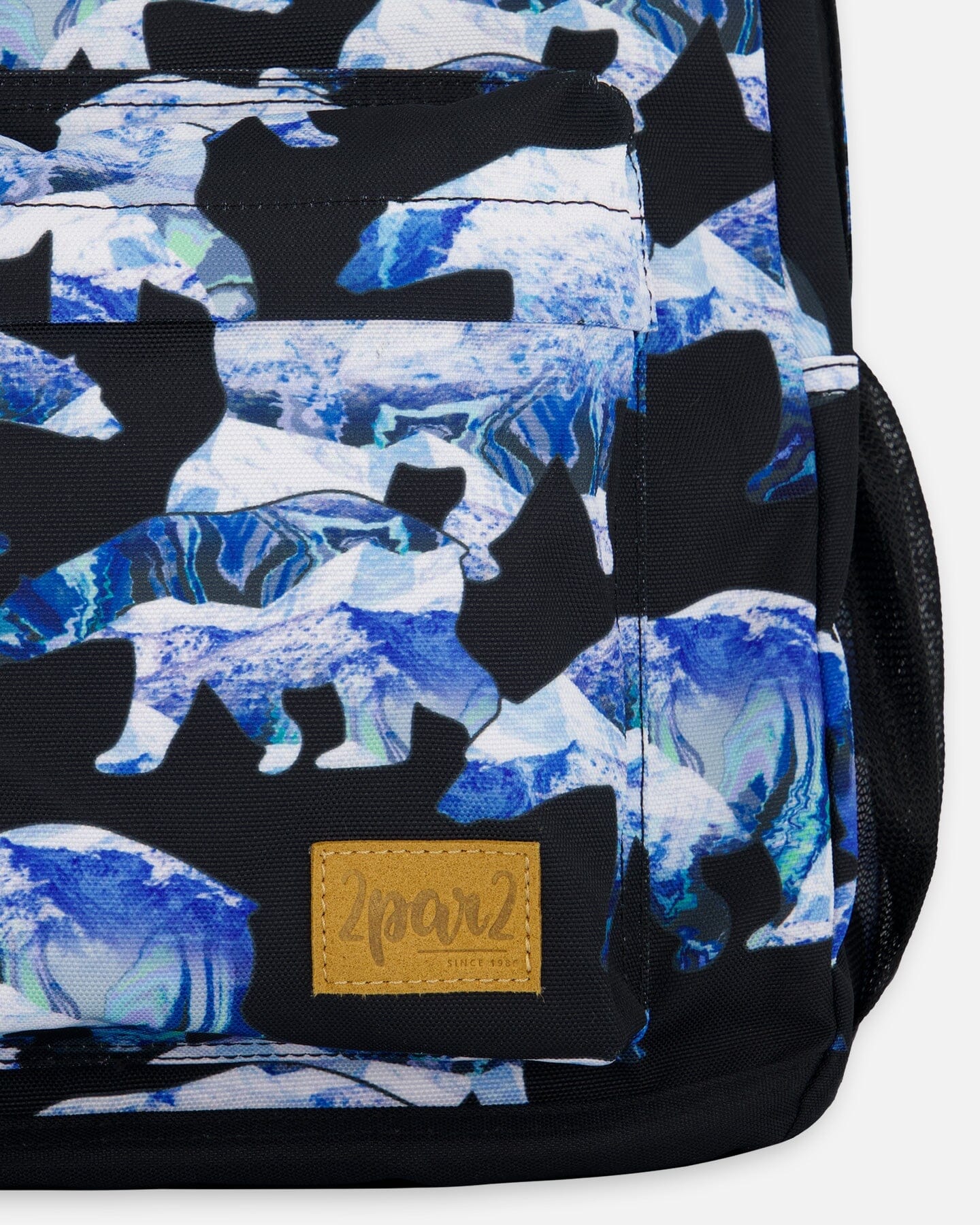 Backpack Black Printed Polar Bears by Deux par Deux