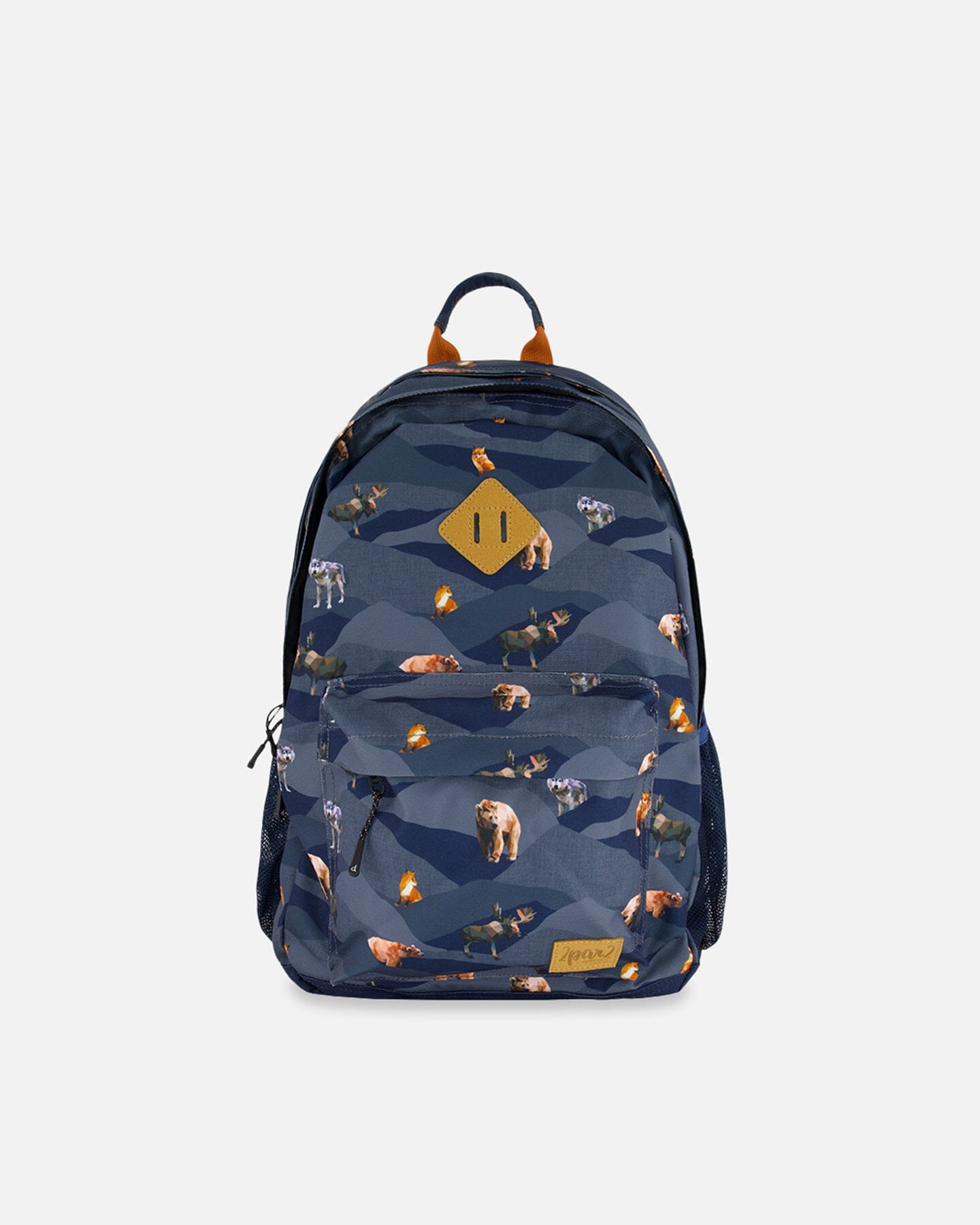 Backpack Navy Printed Mountains Animals by Deux par Deux