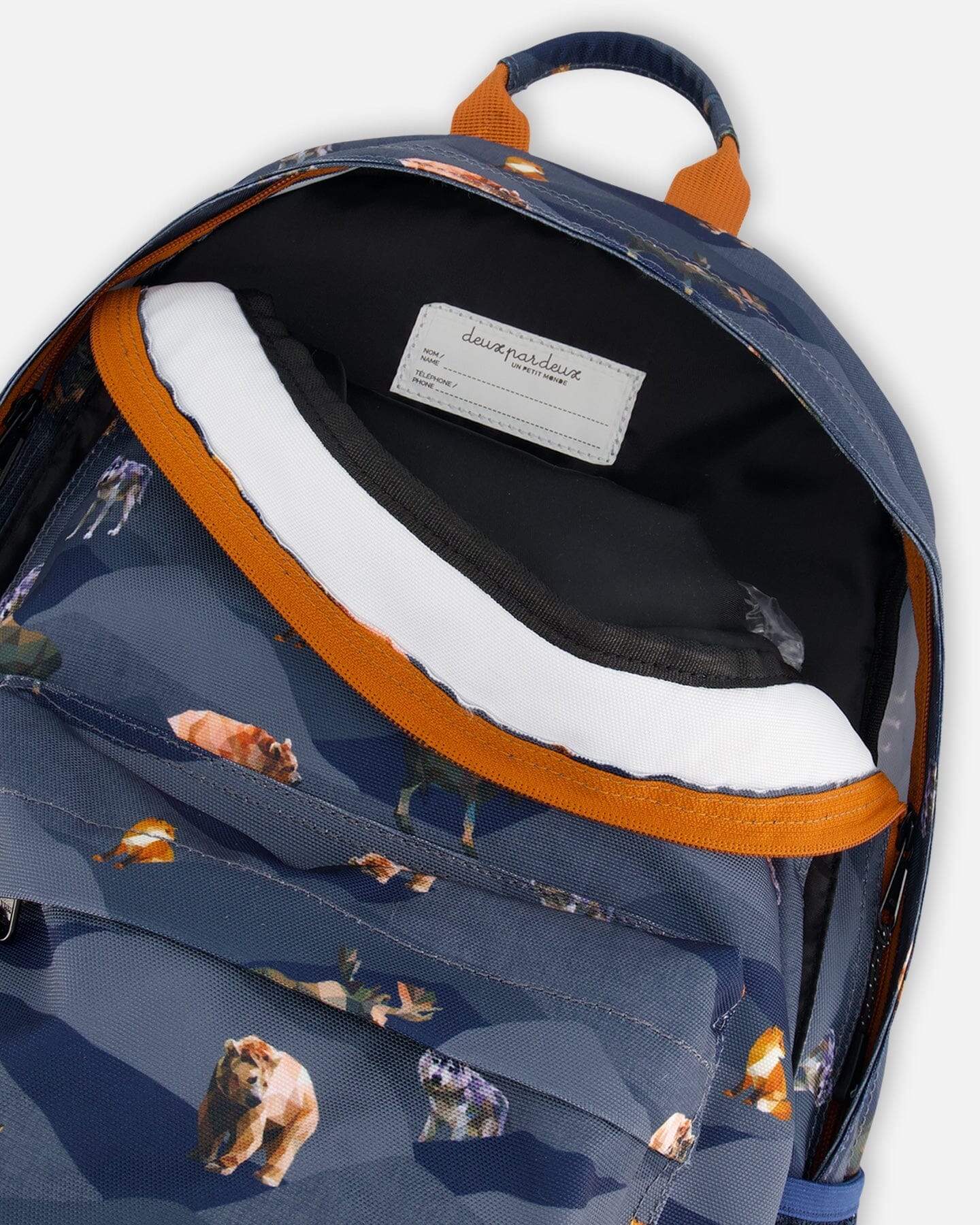 Backpack Navy Printed Mountains Animals by Deux par Deux