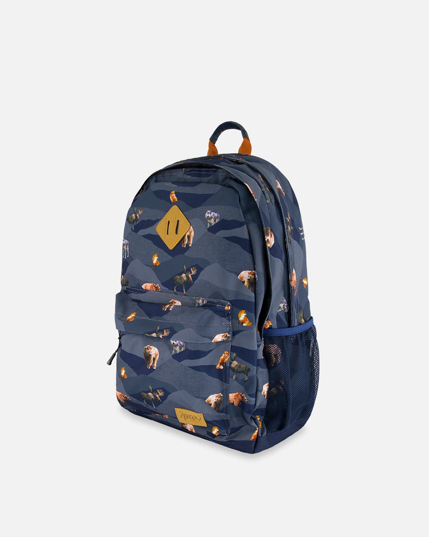 Backpack Navy Printed Mountains Animals by Deux par Deux