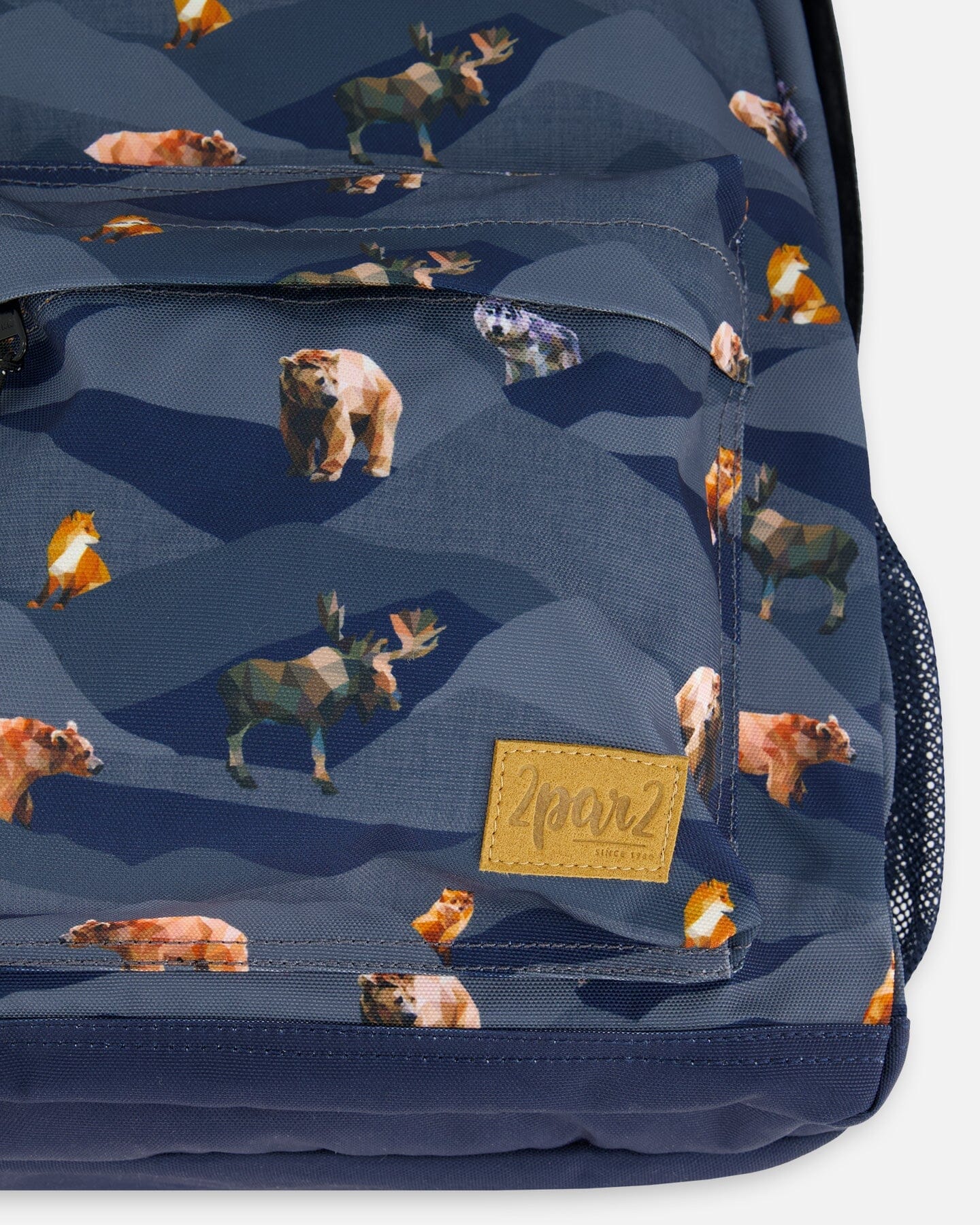 Backpack Navy Printed Mountains Animals by Deux par Deux