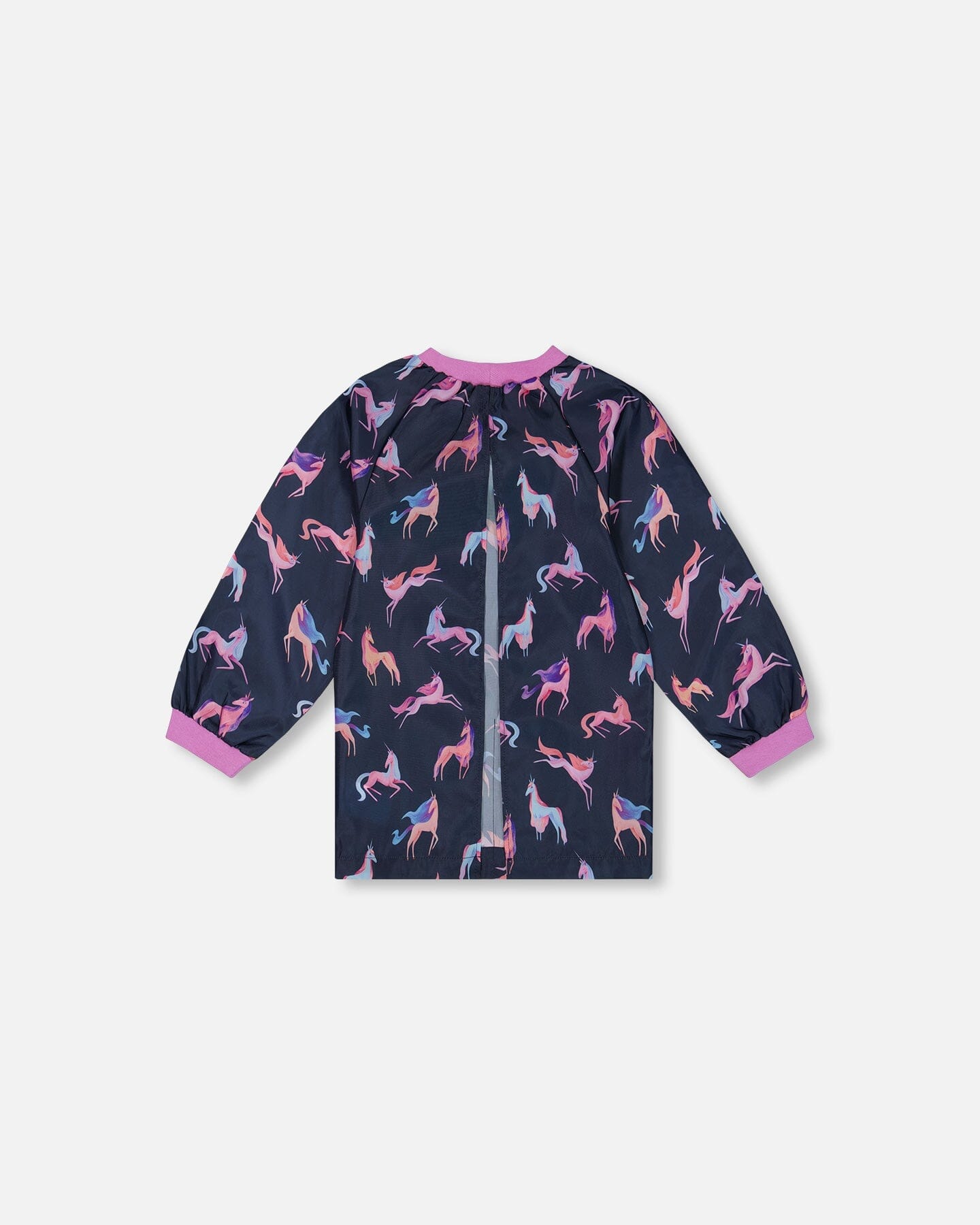 School Apron Navy Printed Unicorn by Deux par Deux