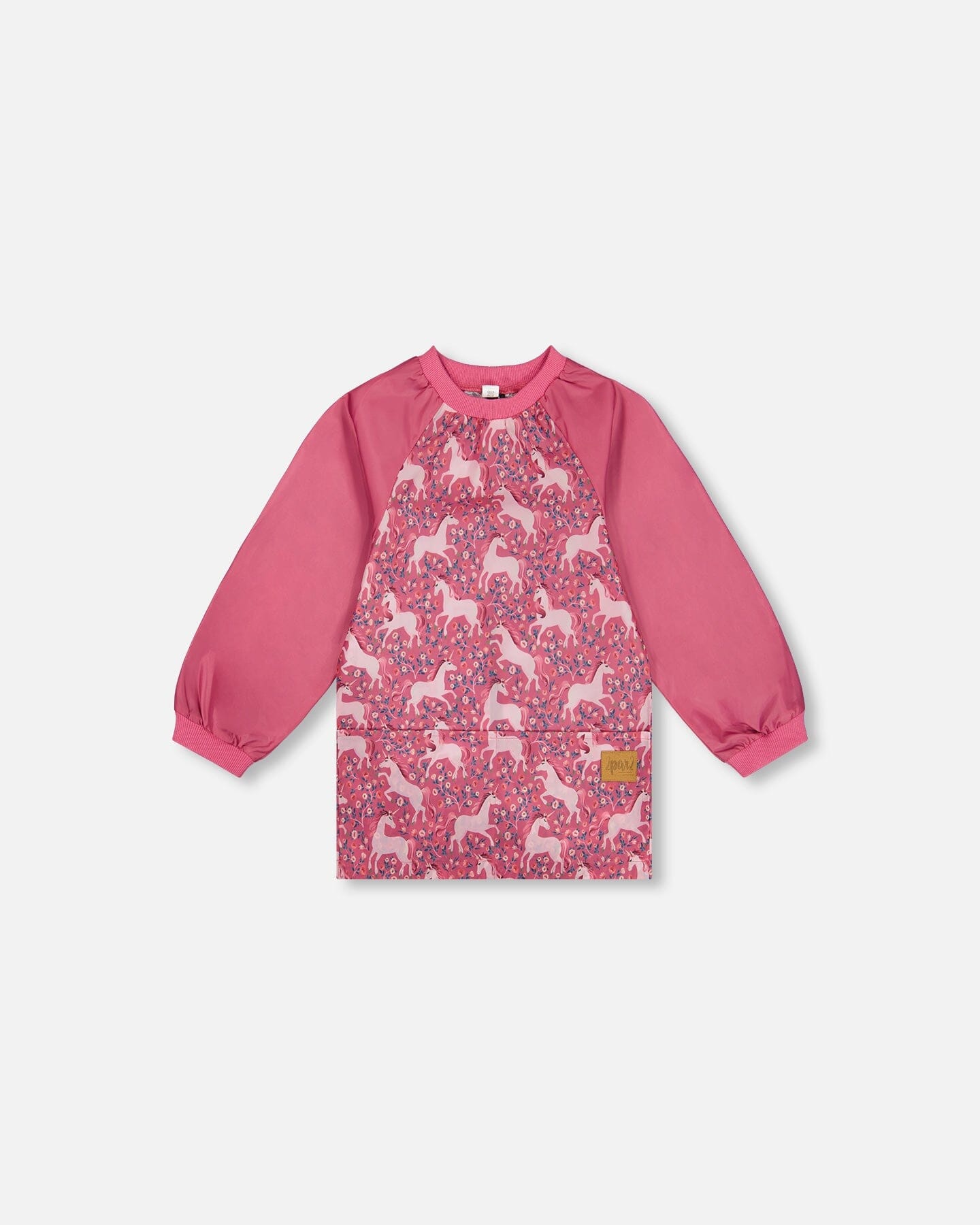 School Apron Pink Printed Unicorn by Deux par Deux