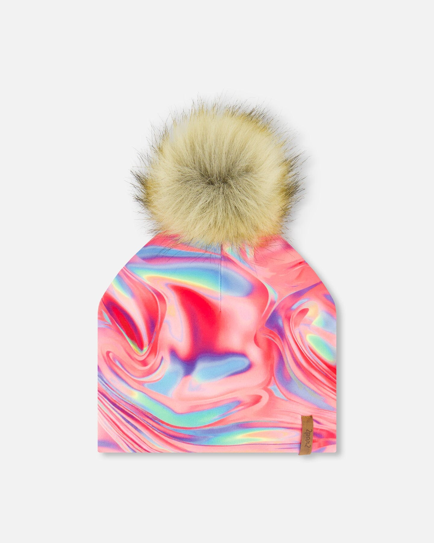 Mid-Season Jersey Detachable Pompom Hat Printed Marble by Deux par Deux