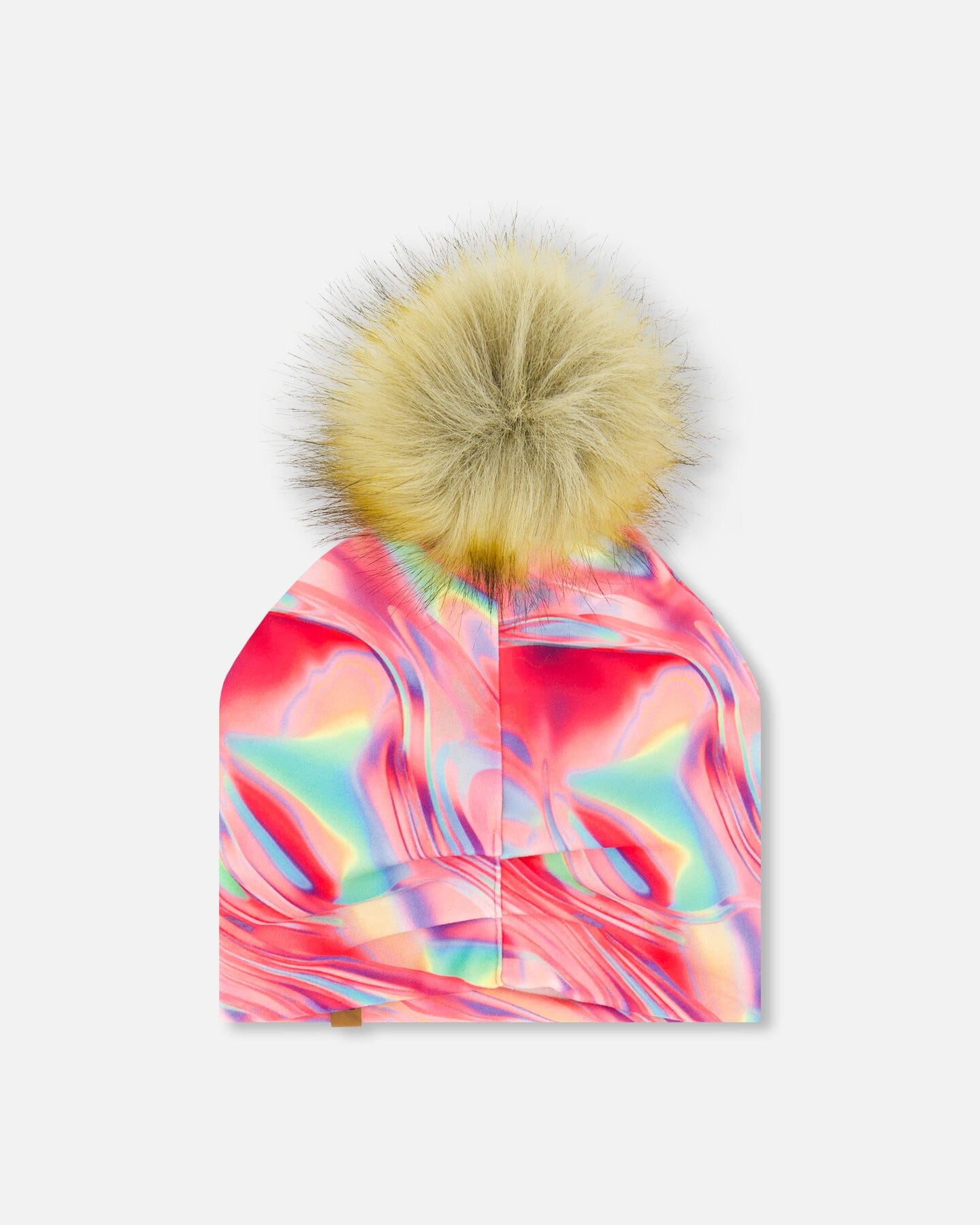 Mid-Season Jersey Detachable Pompom Hat Printed Marble by Deux par Deux