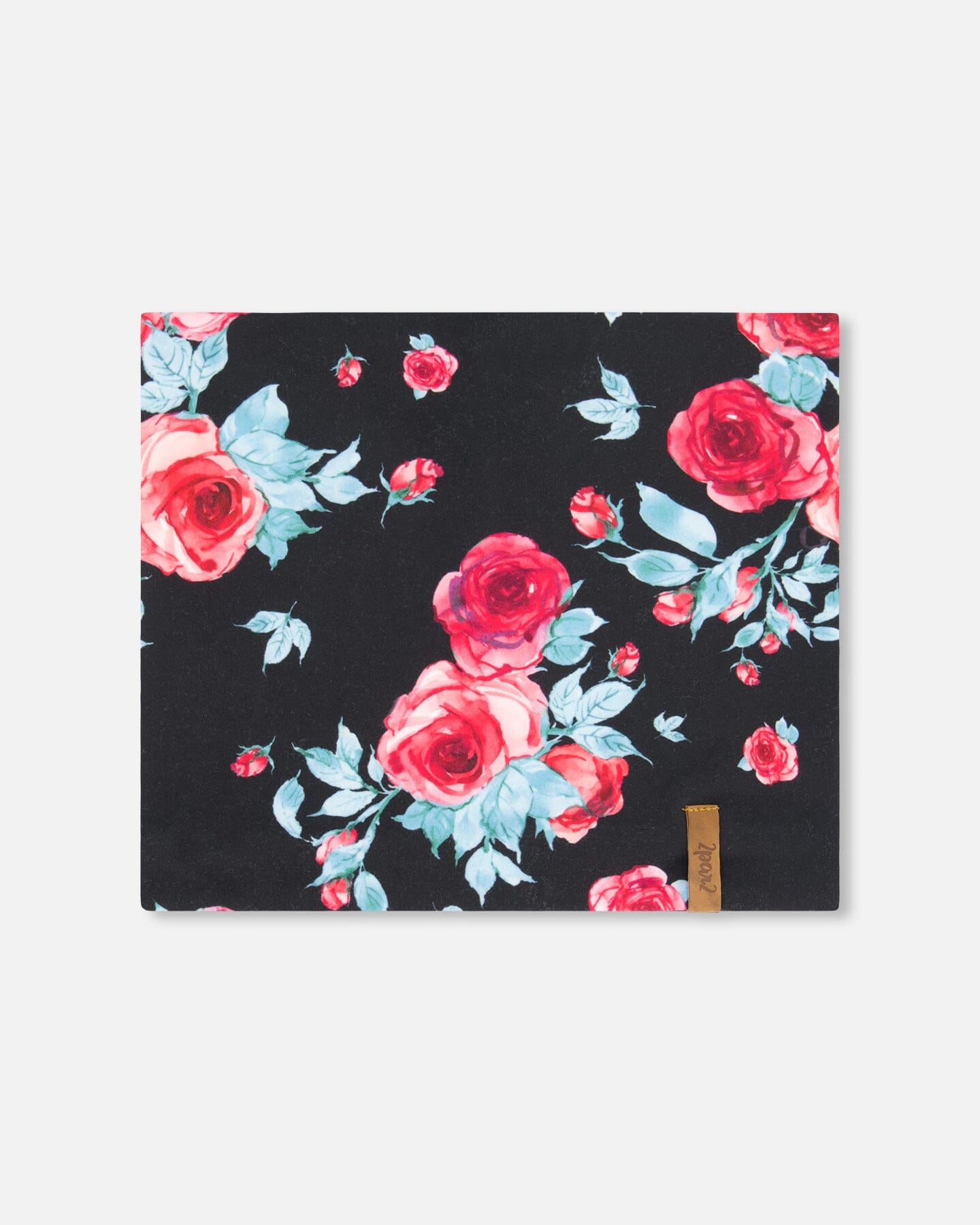 Mid-Season Jersey Neckwarmer Black Printed Roses by Deux par Deux