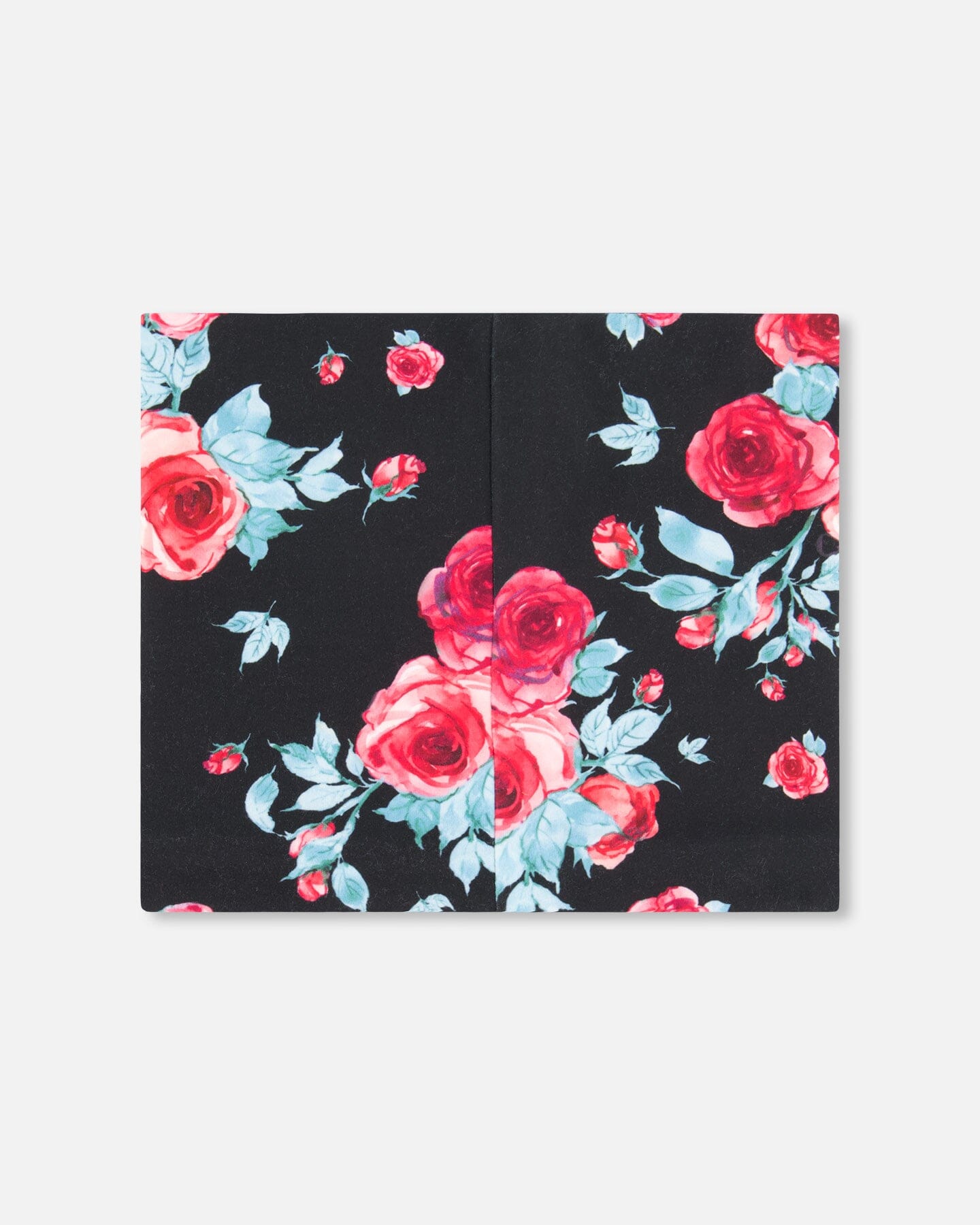 Mid-Season Jersey Neckwarmer Black Printed Roses by Deux par Deux