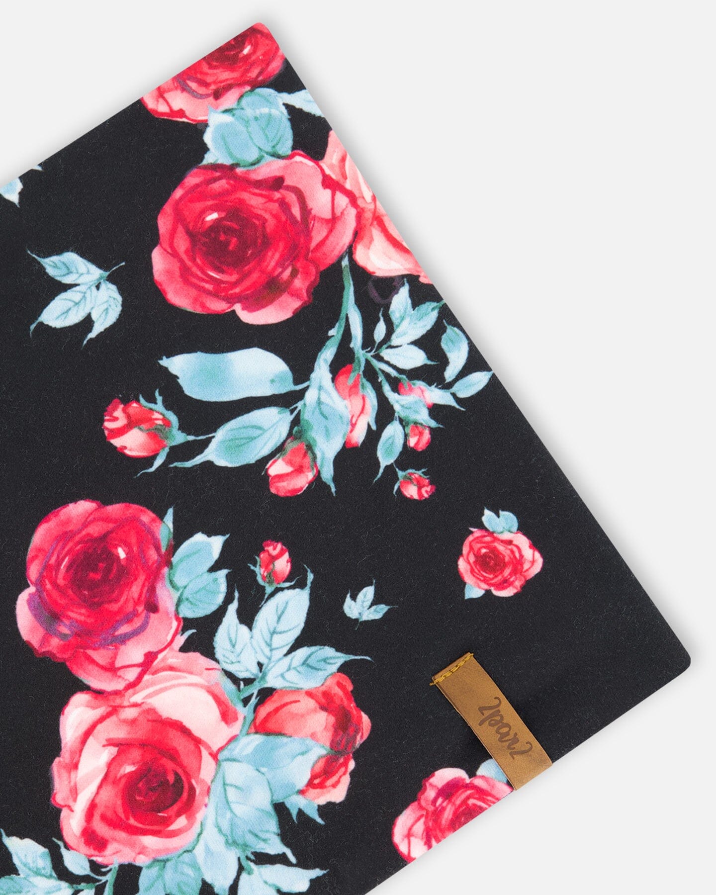 Mid-Season Jersey Neckwarmer Black Printed Roses by Deux par Deux