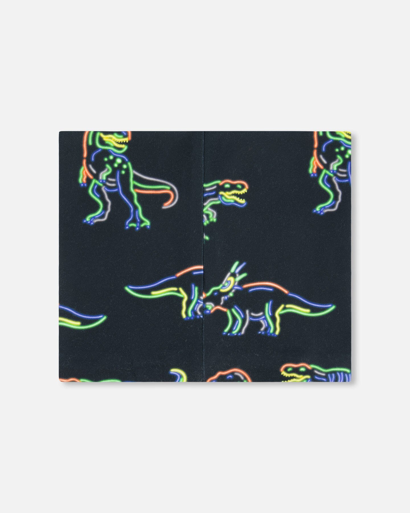 Mid-Season Jersey Neckwarmer Black Printed Neon Dino by Deux par Deux