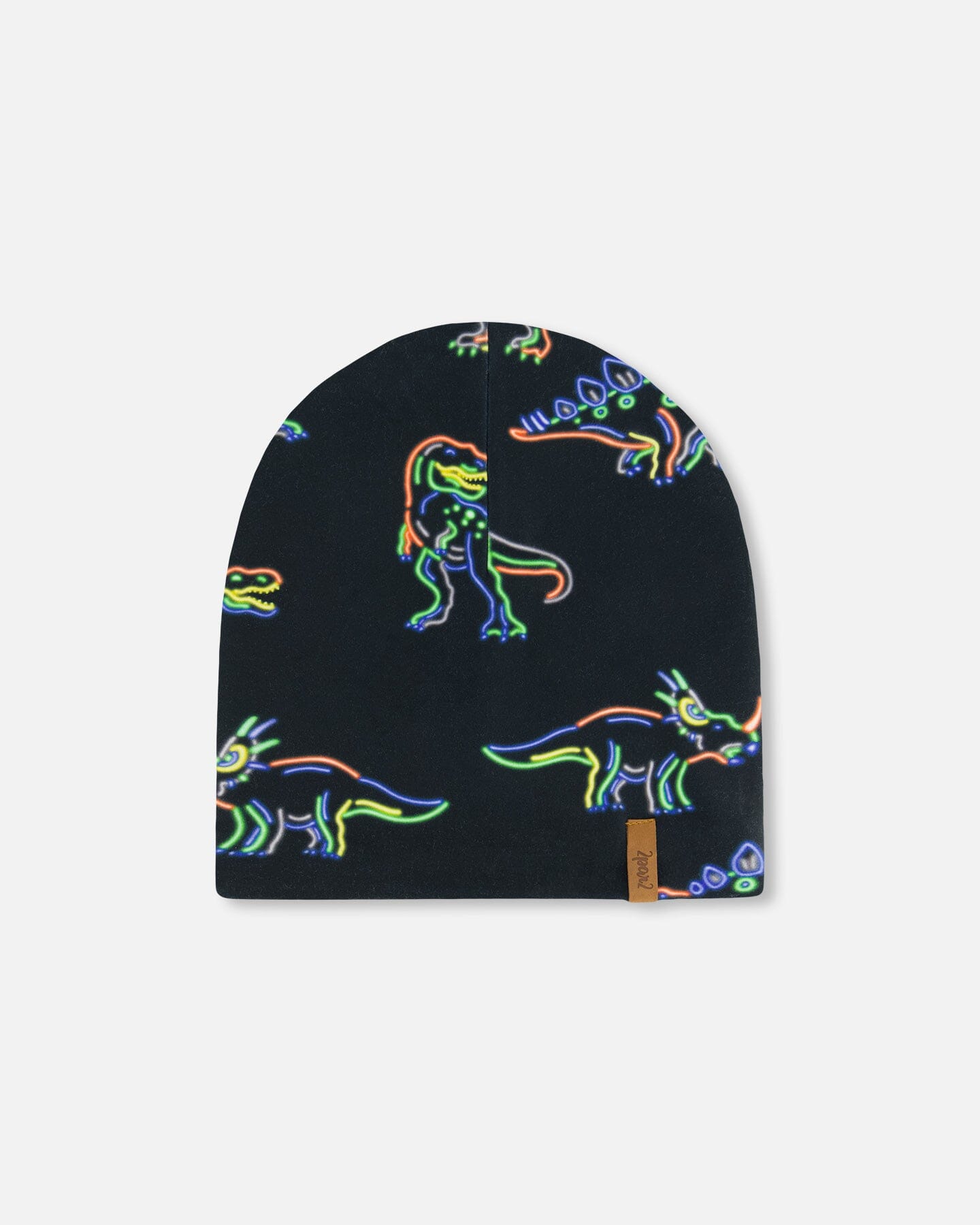 Mid-Season Jersey Hat Black Printed Neon Dino by Deux par Deux