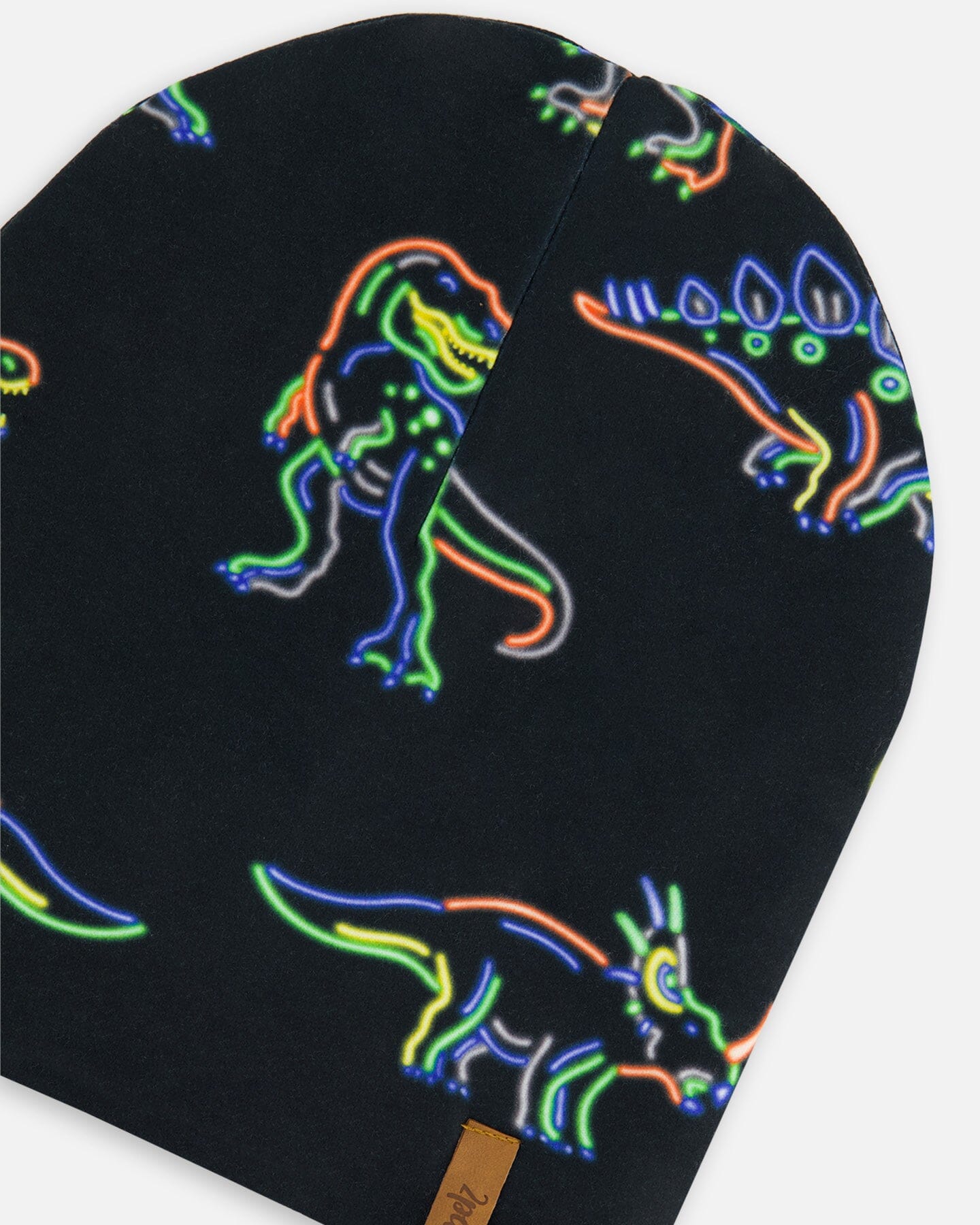 Mid-Season Jersey Hat Black Printed Neon Dino by Deux par Deux