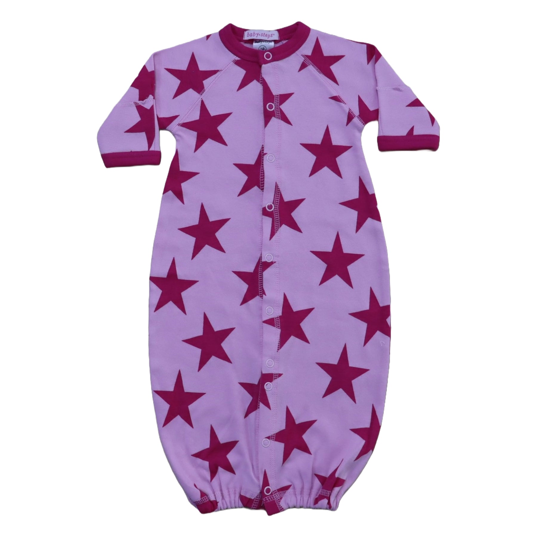 Baby Converter Gown - Large Pink Stars