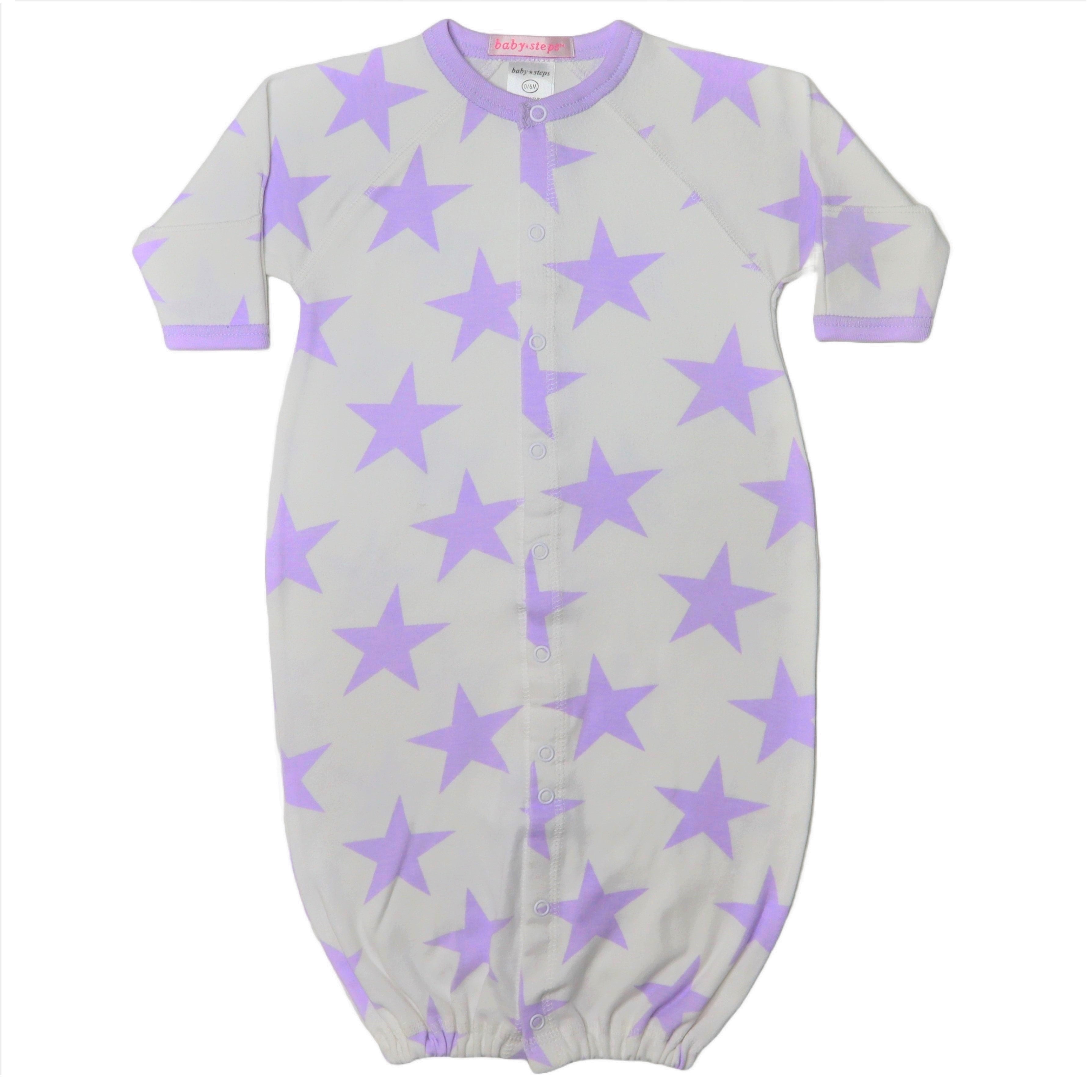 Baby Converter Gown - Large Lilac Stars