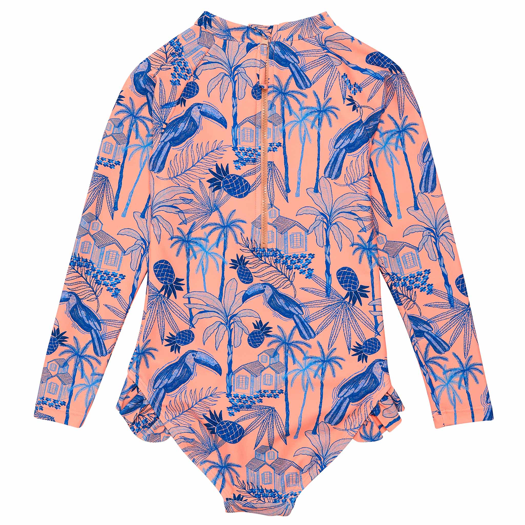 Tropicana Vacay Sustainable Leg Frill Surf Suit