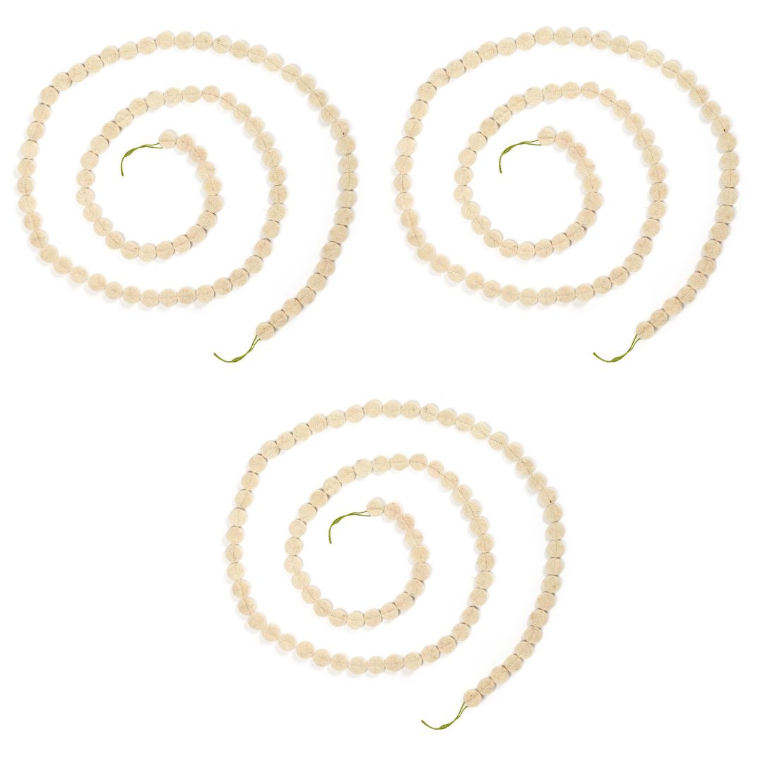 Small Dots Garland- Cream- 6ft-ivory-set Of 3