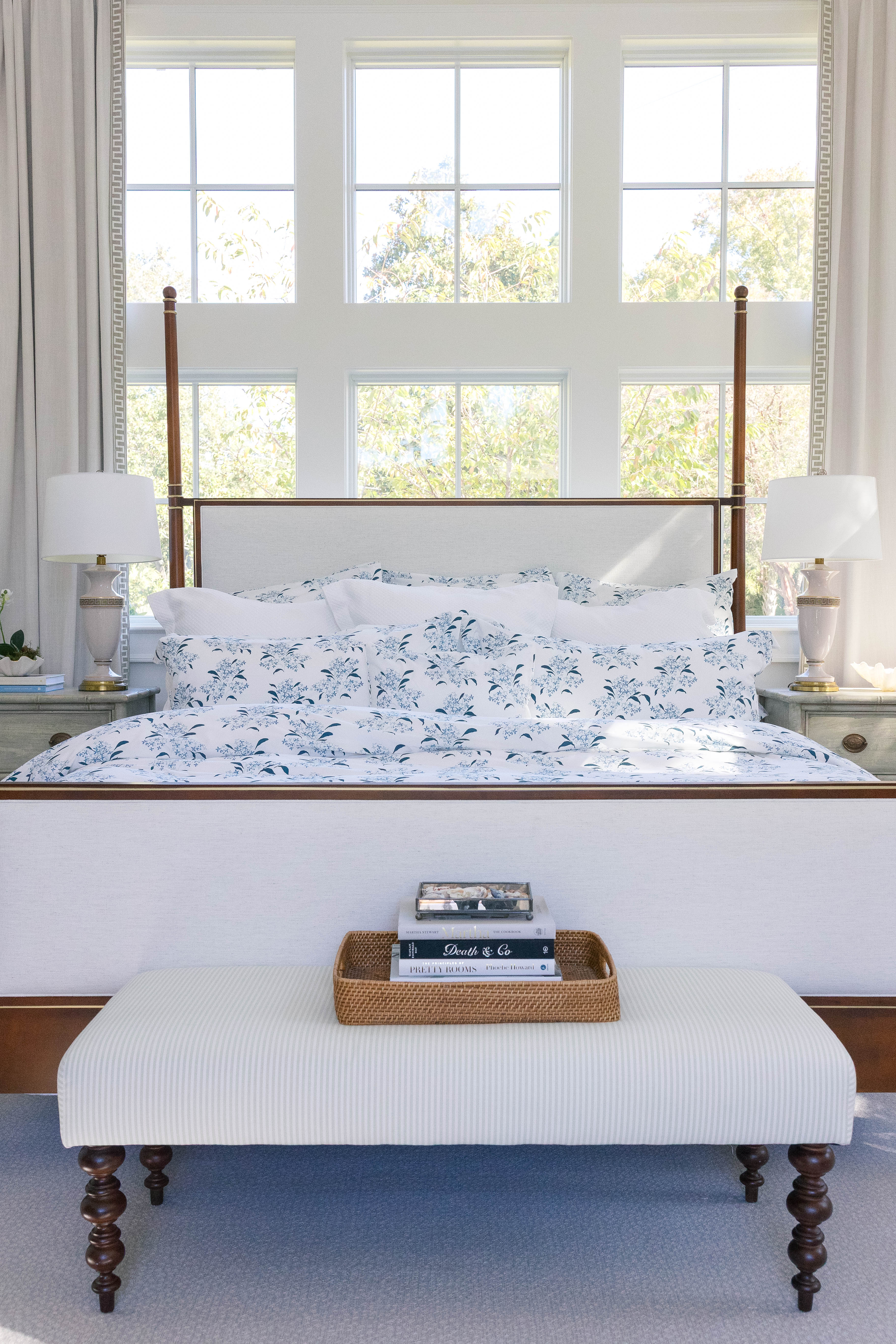 Lilac In Blue Fitted Sheet