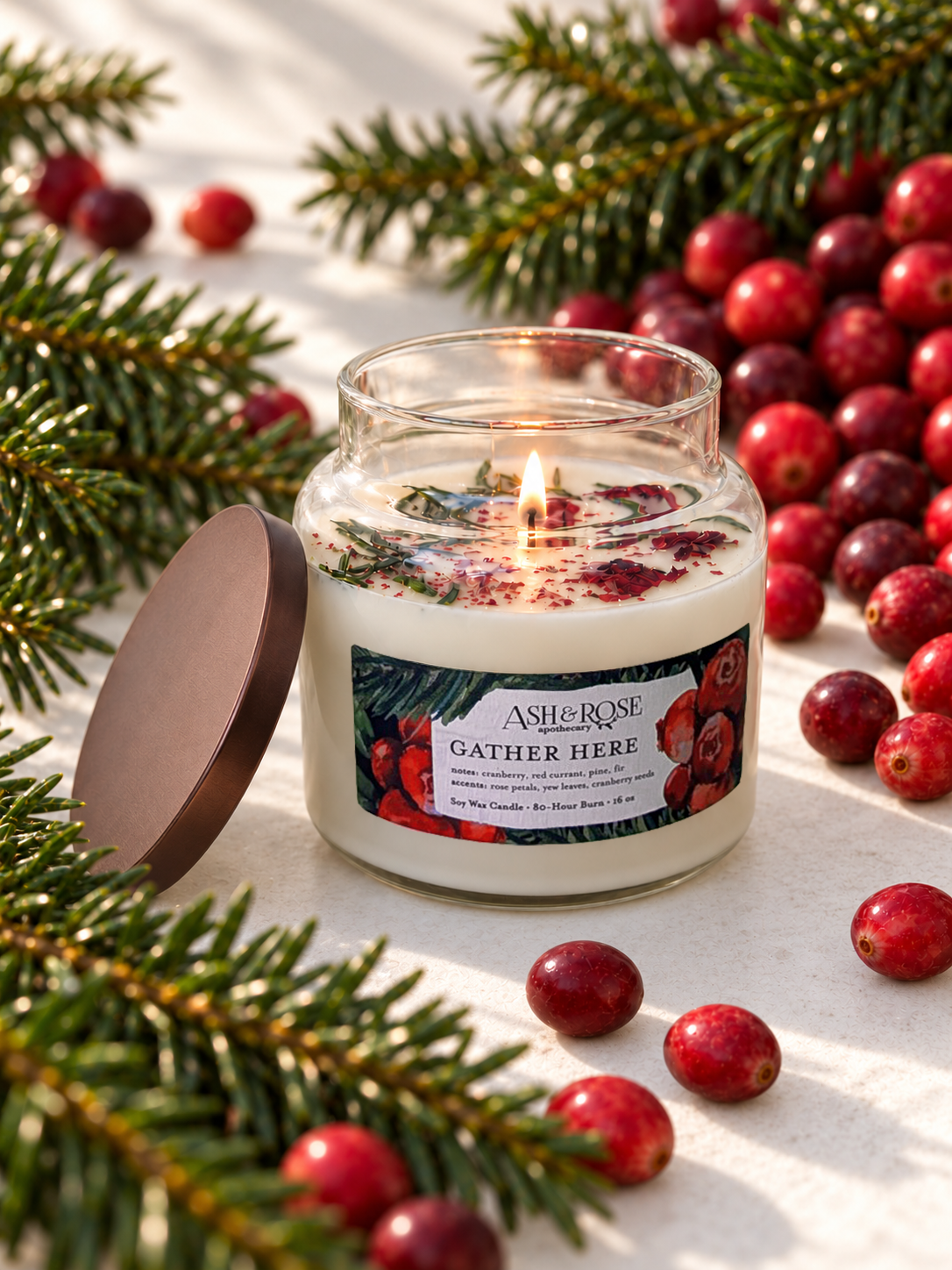 Gather Here Cranberry Pine Candle