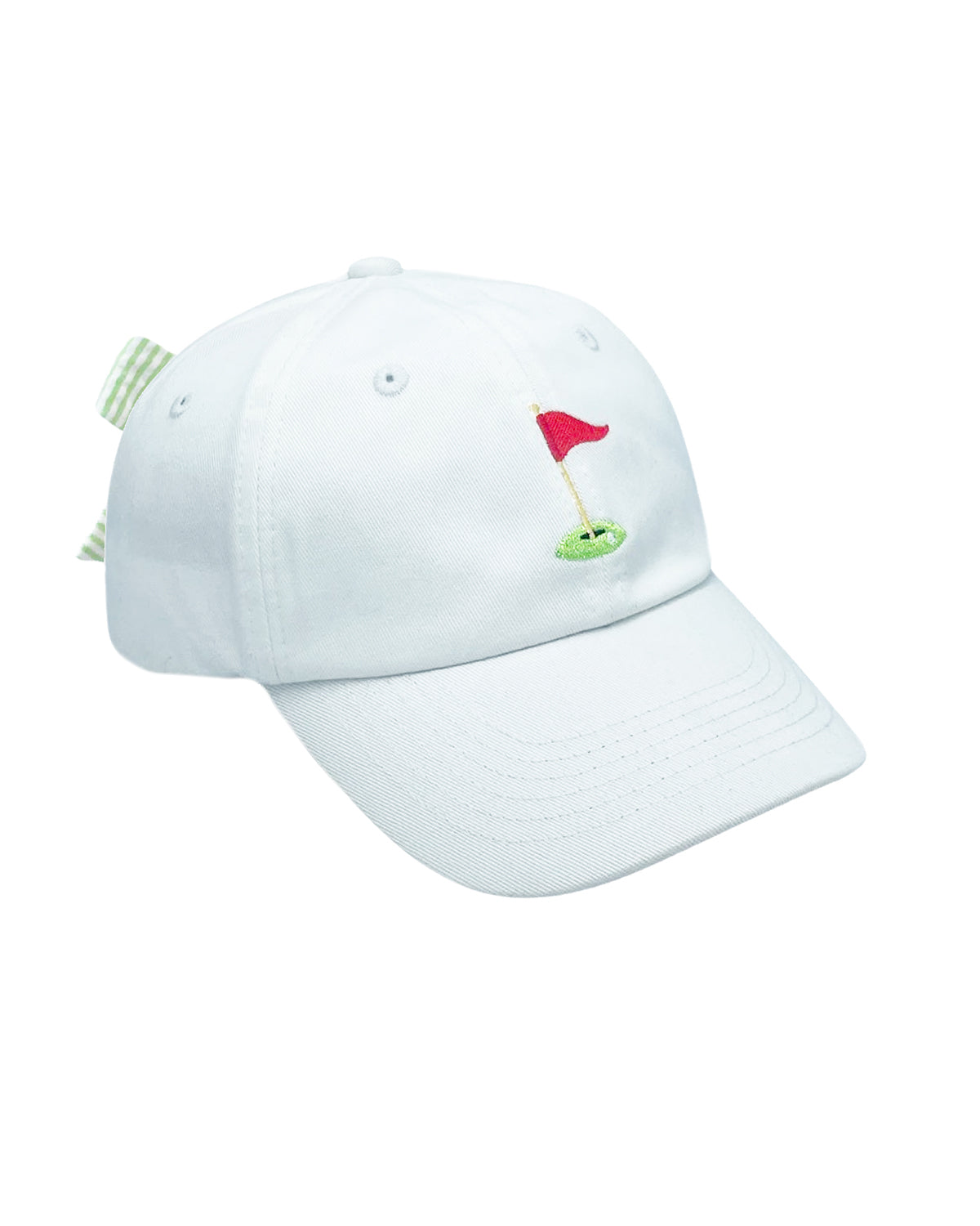 Golf Flag Bow Baseball Hat (girls)