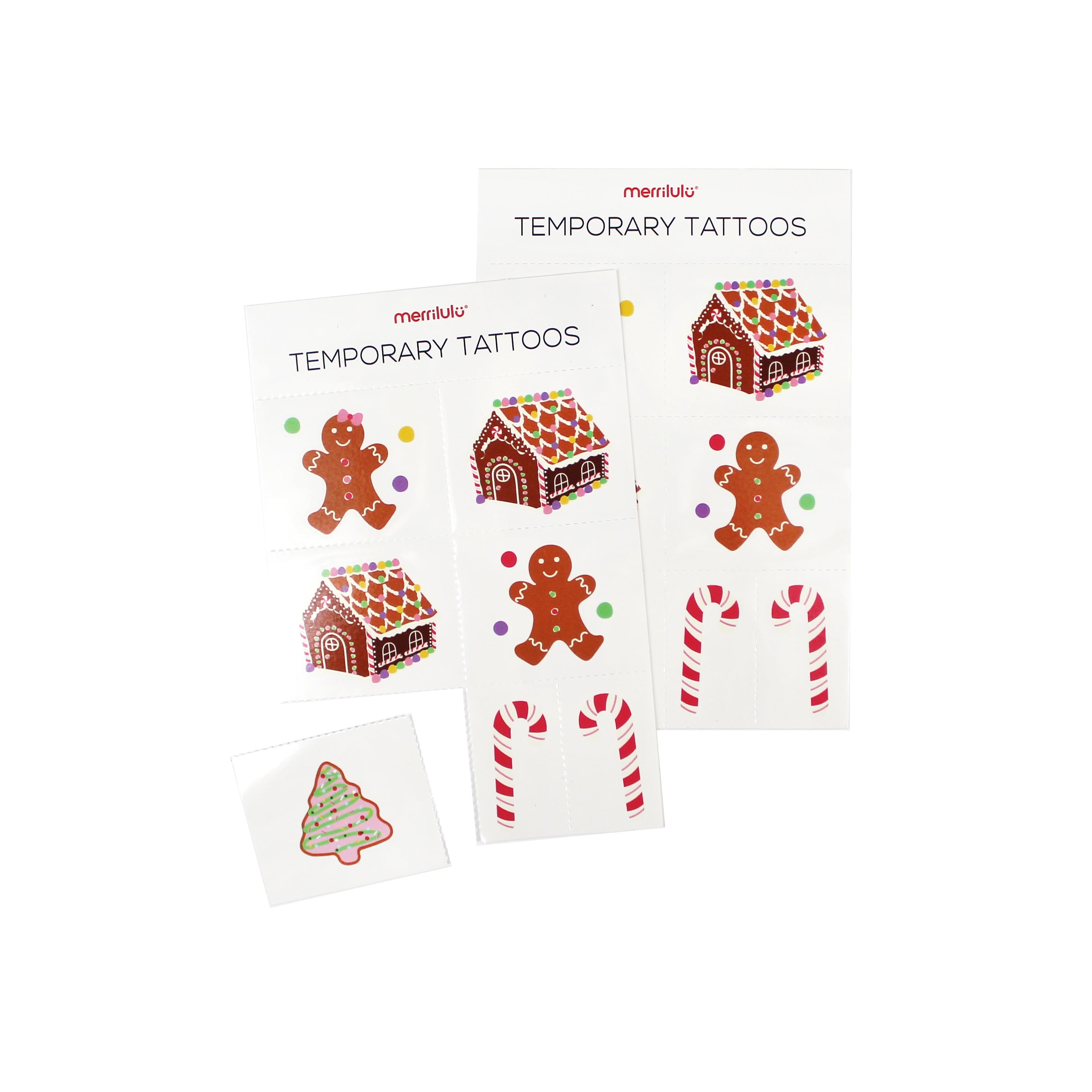 Gingerbread House Temporary Tattoos, 2 Sheets