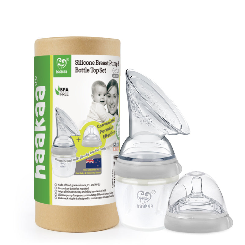 Haakaa Gen 3 Silicone Breast Pump Flange And Bottle Set 160 Ml/6 Oz