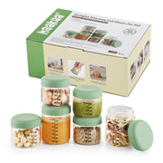 Haakaa Sealed Glass Storage Jar Set - 4 X 4oz + 2 X 7 Oz Glass Jars