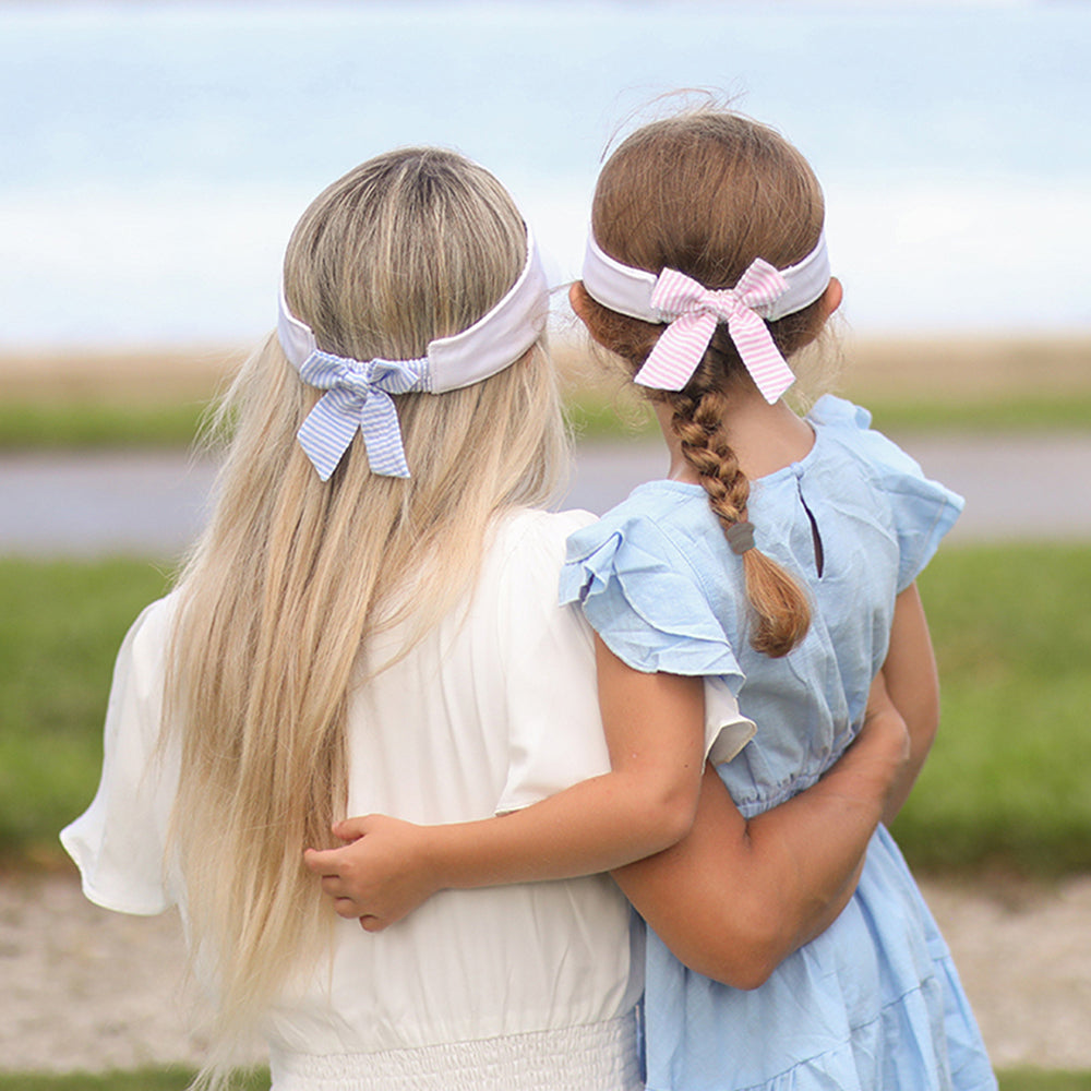 Winnie White Pink Bow Visor (girls)