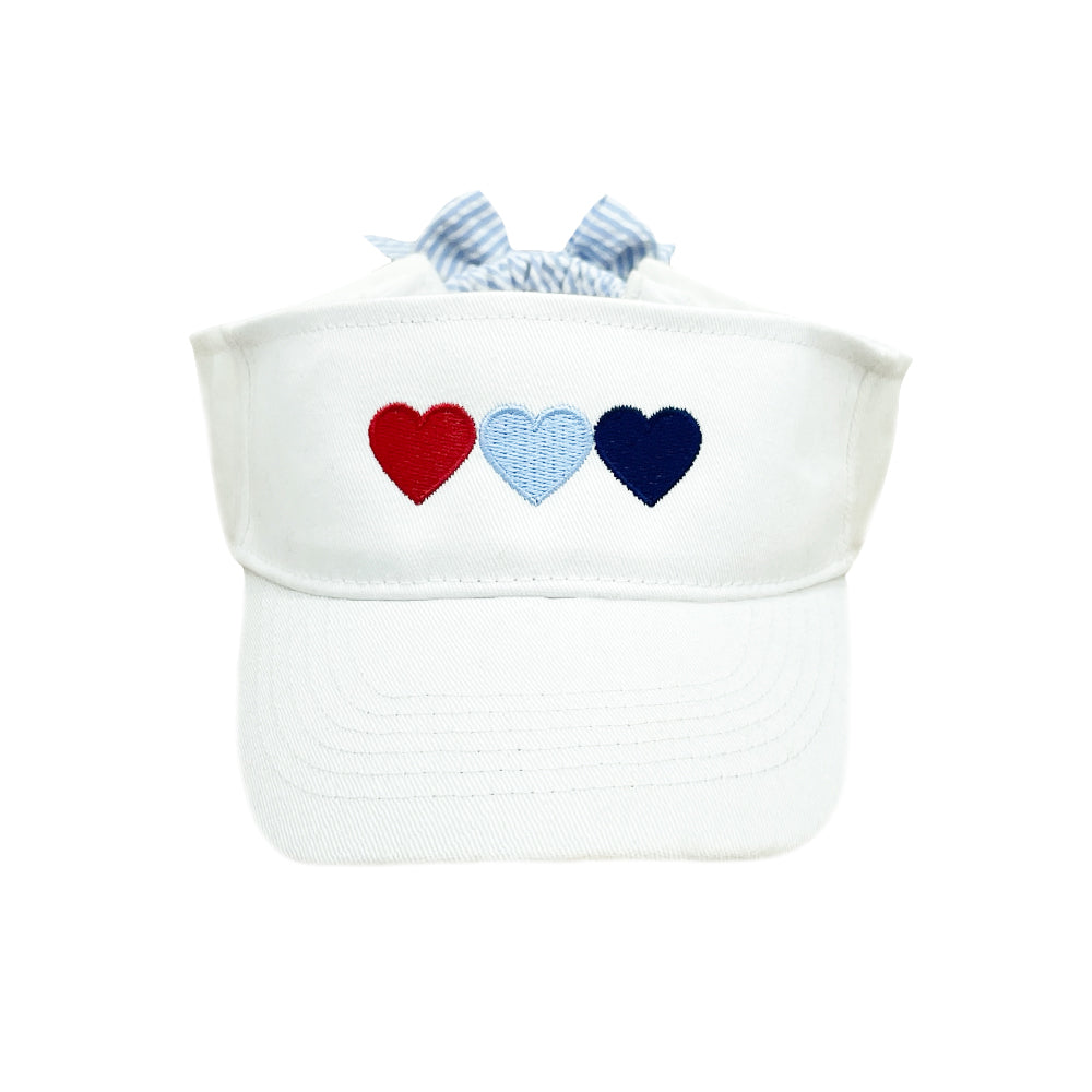 Patriotic Hearts Bow Visor (girls)