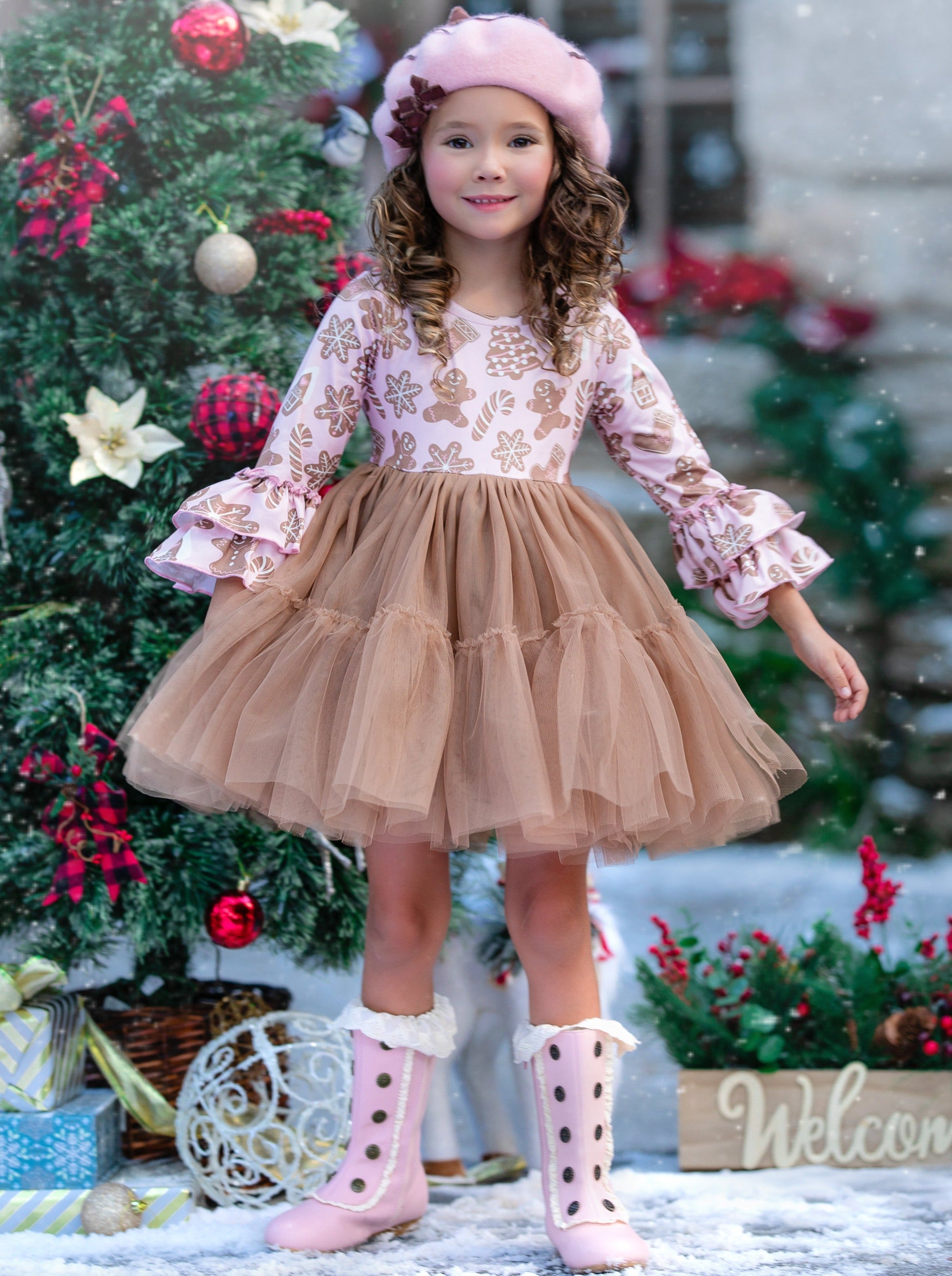 Sweet Gingerbread Friends Tutu Dress