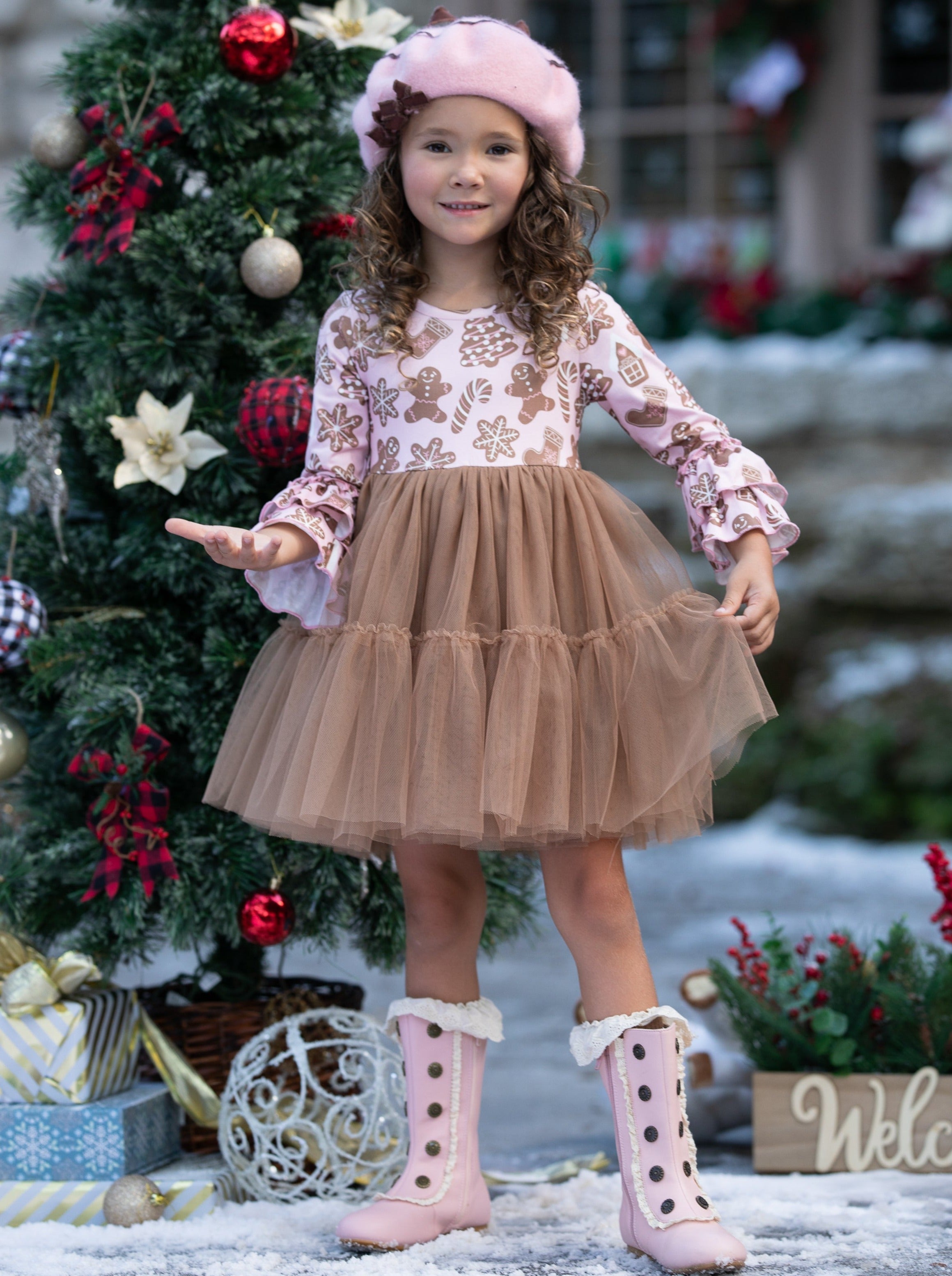 Sweet Gingerbread Friends Tutu Dress