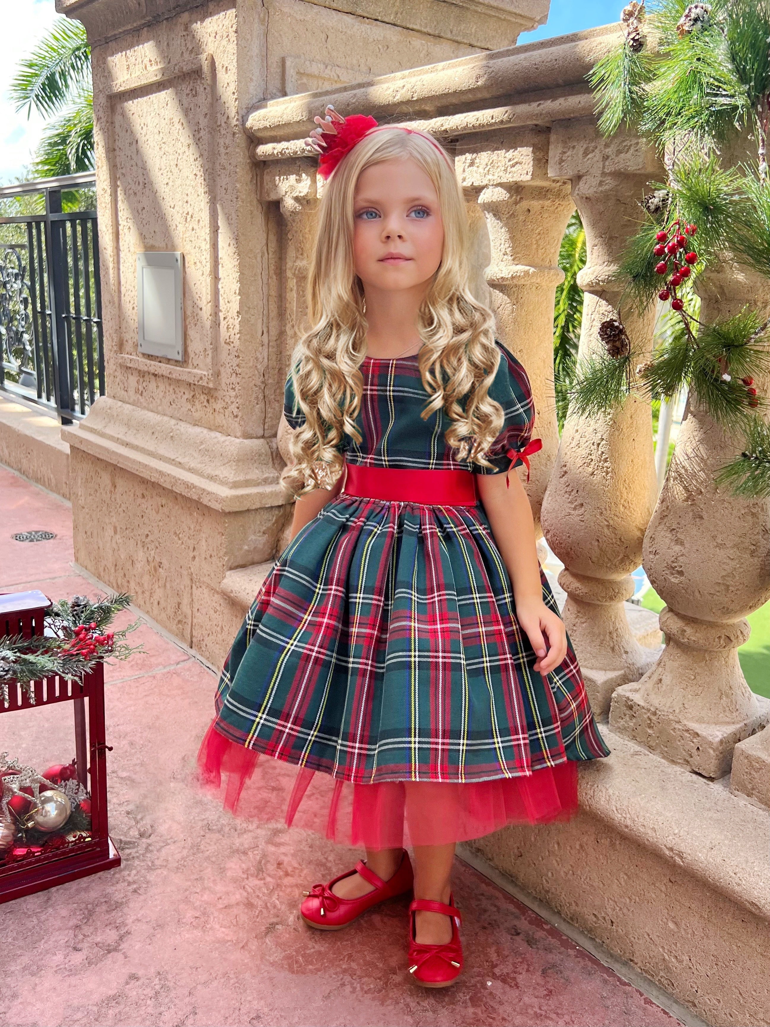 Holly Jolly Hi-lo Plaid Holiday Dress