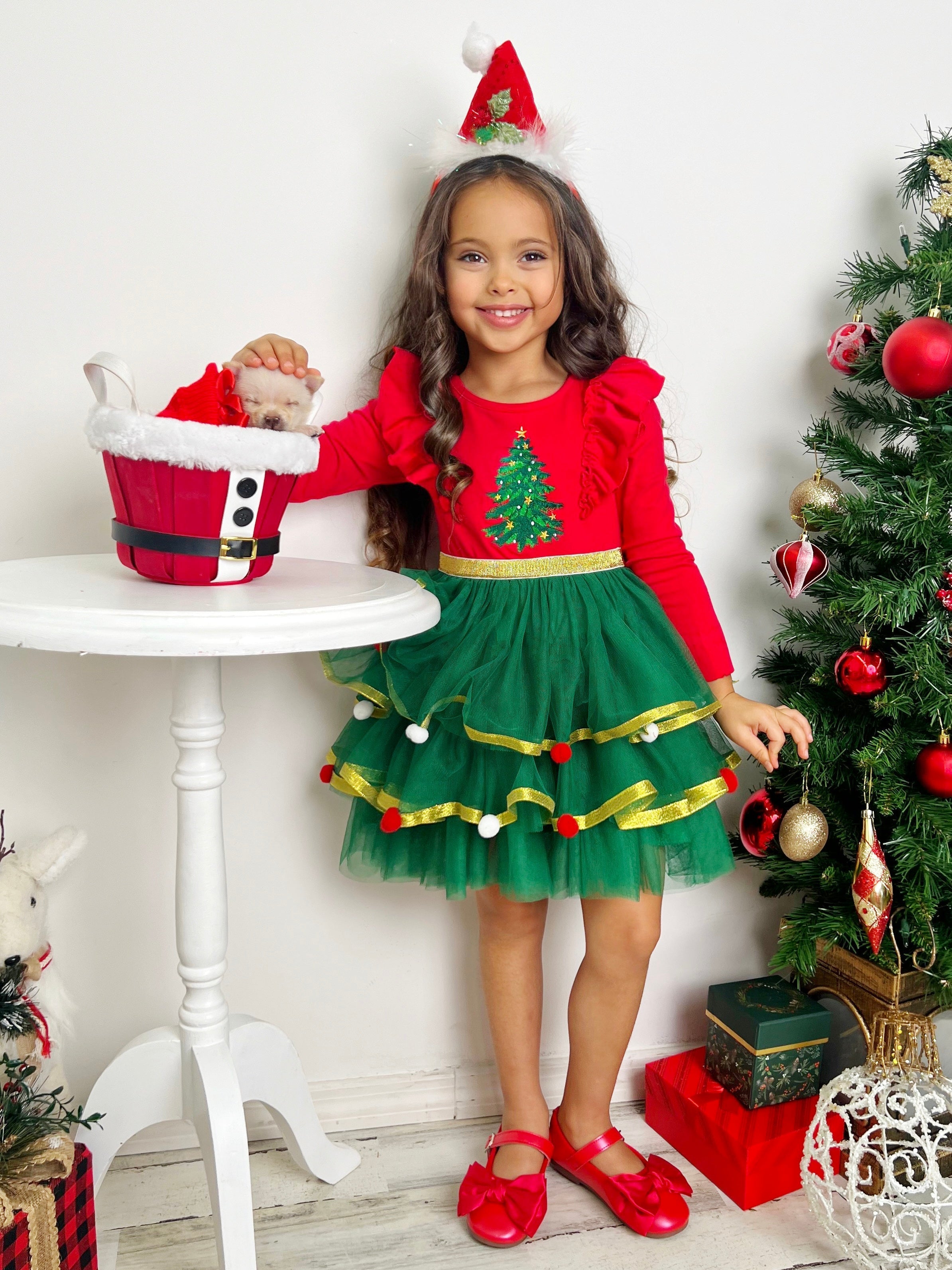 Holiday Cheers Christmas Tree Tutu Dress