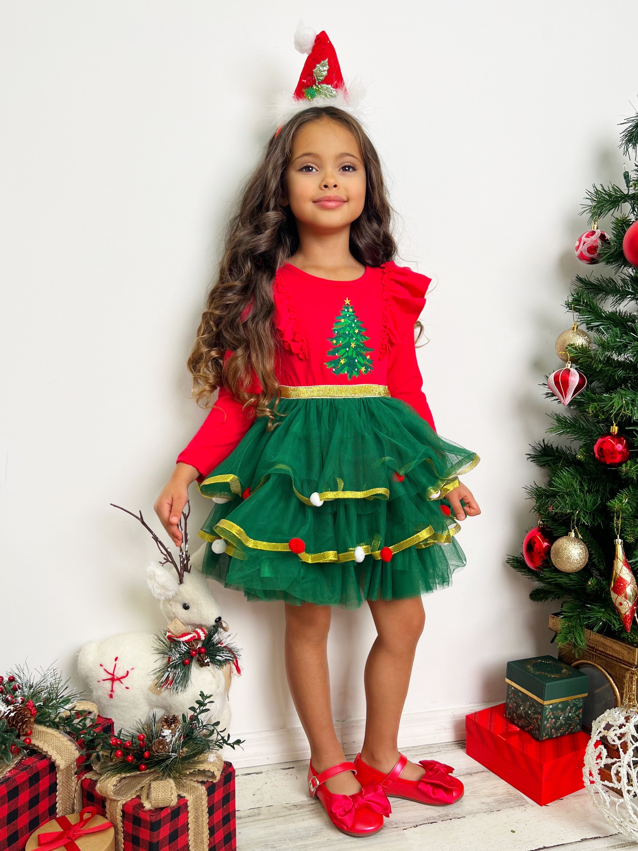 Holiday Cheers Christmas Tree Tutu Dress