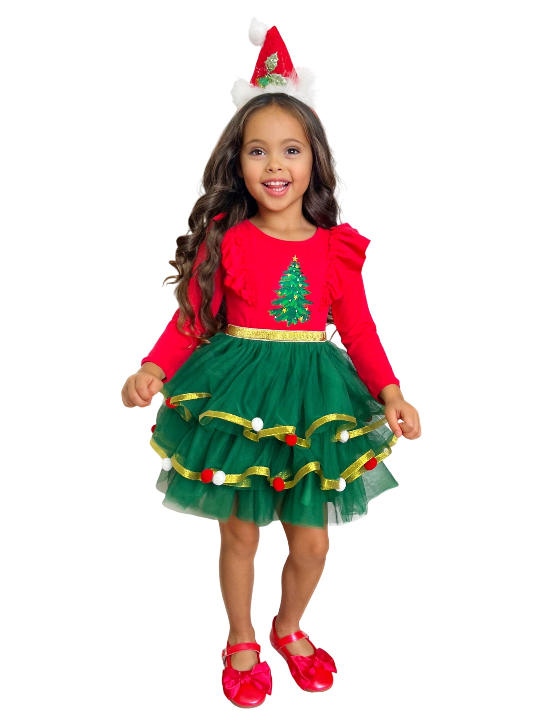 Holiday Cheers Christmas Tree Tutu Dress