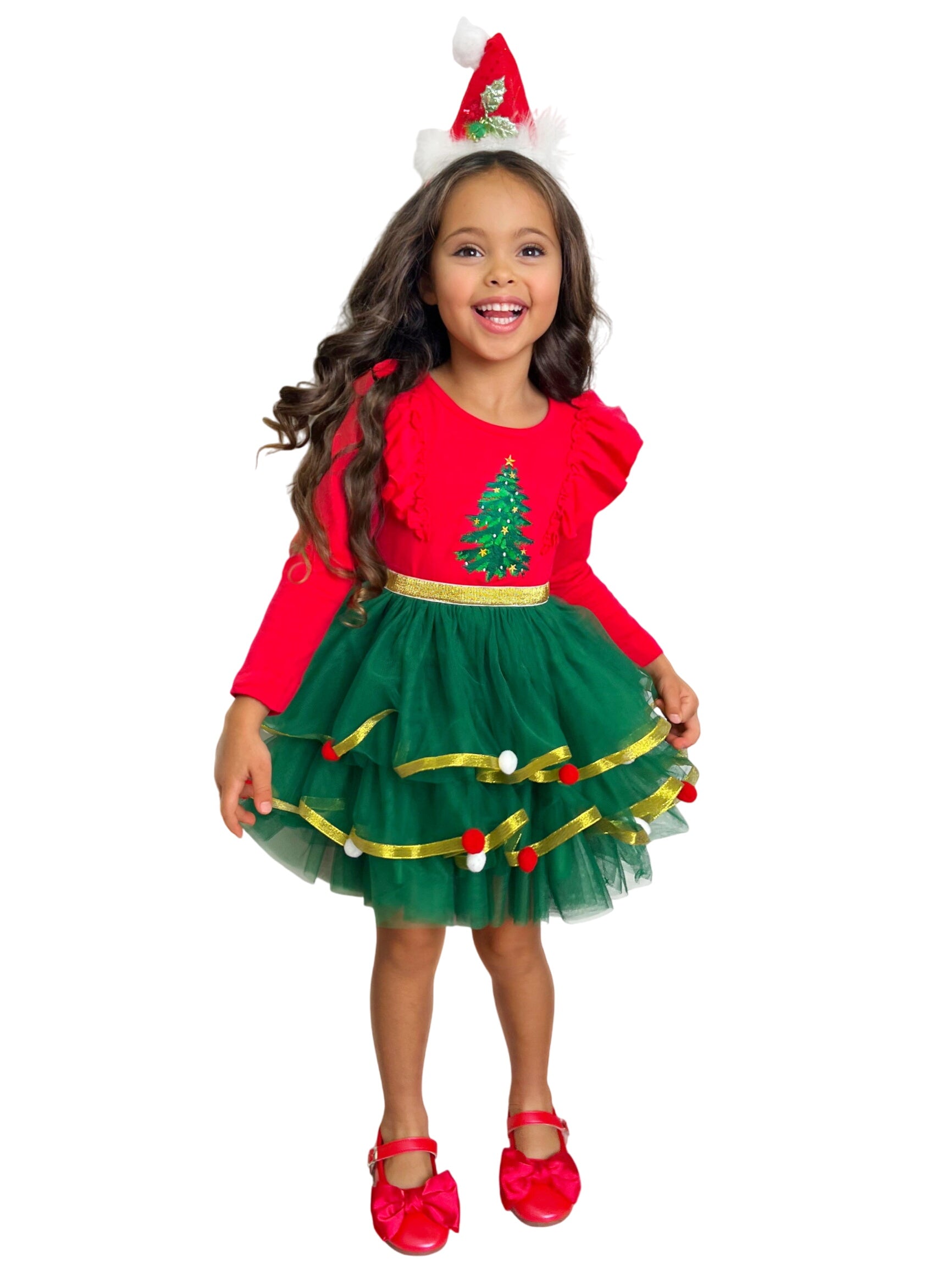 Holiday Cheers Christmas Tree Tutu Dress