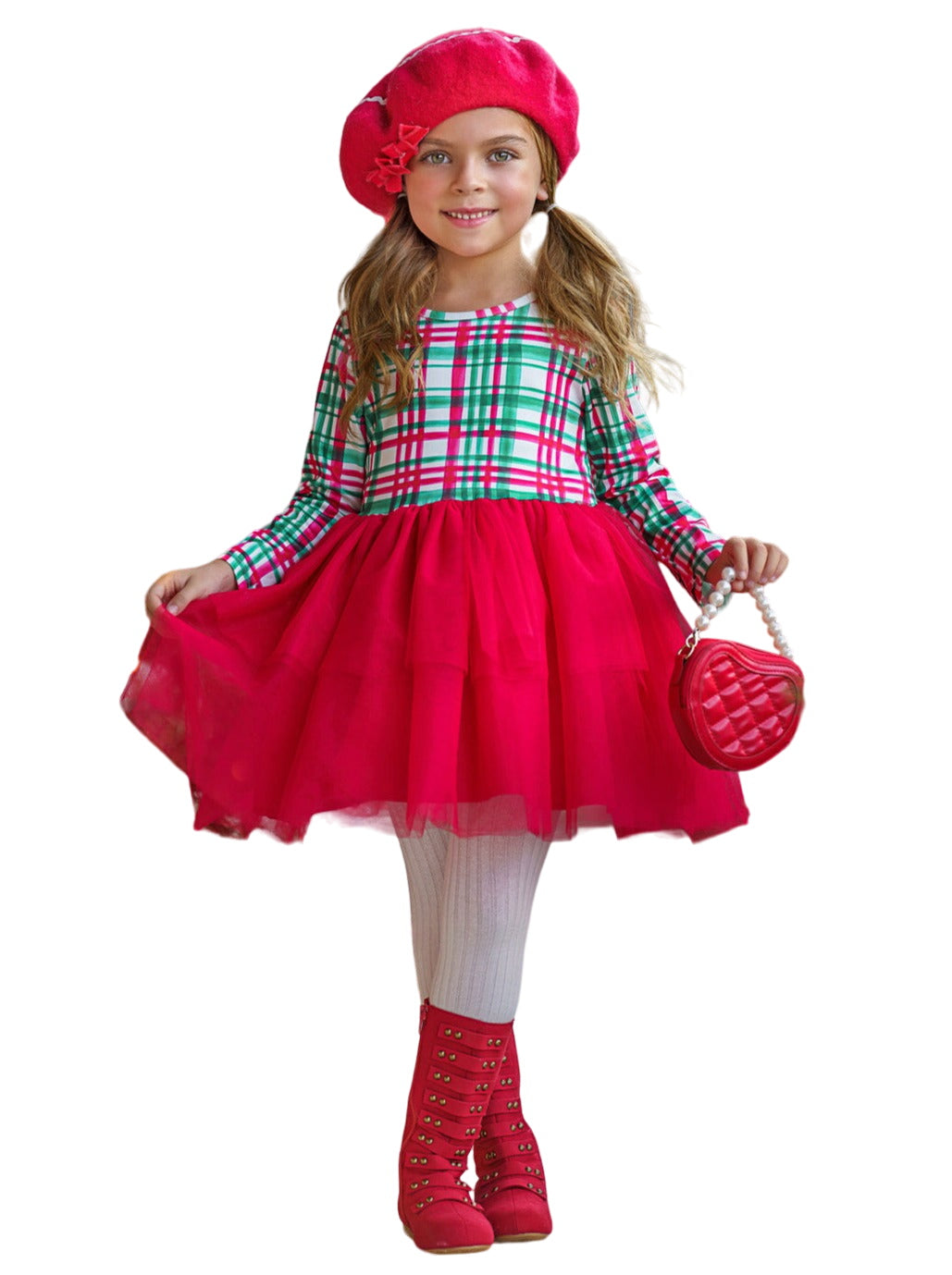 The Best Gift Green Plaid Holiday Tutu Dress